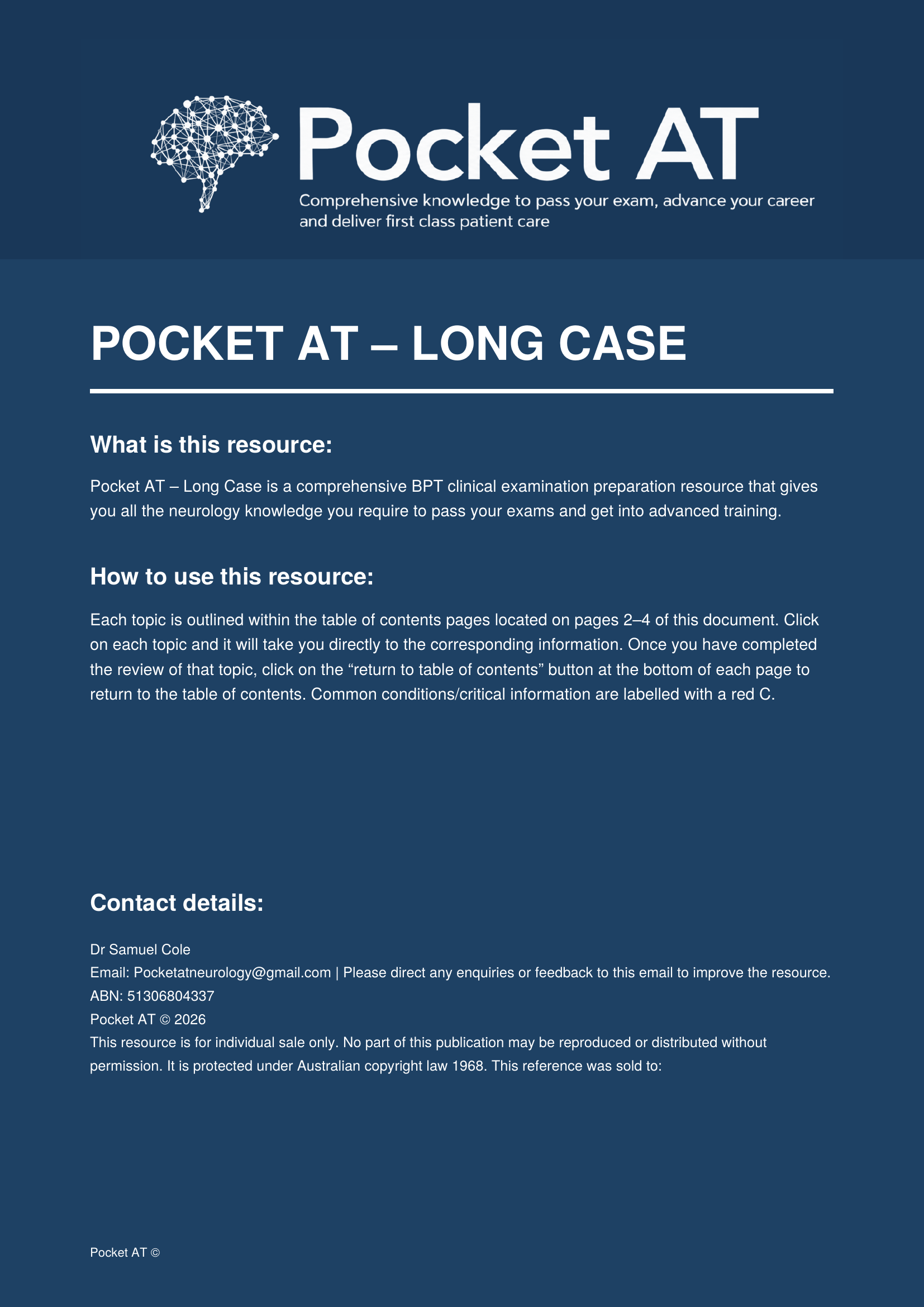 Pocket AT - Long Case Sample