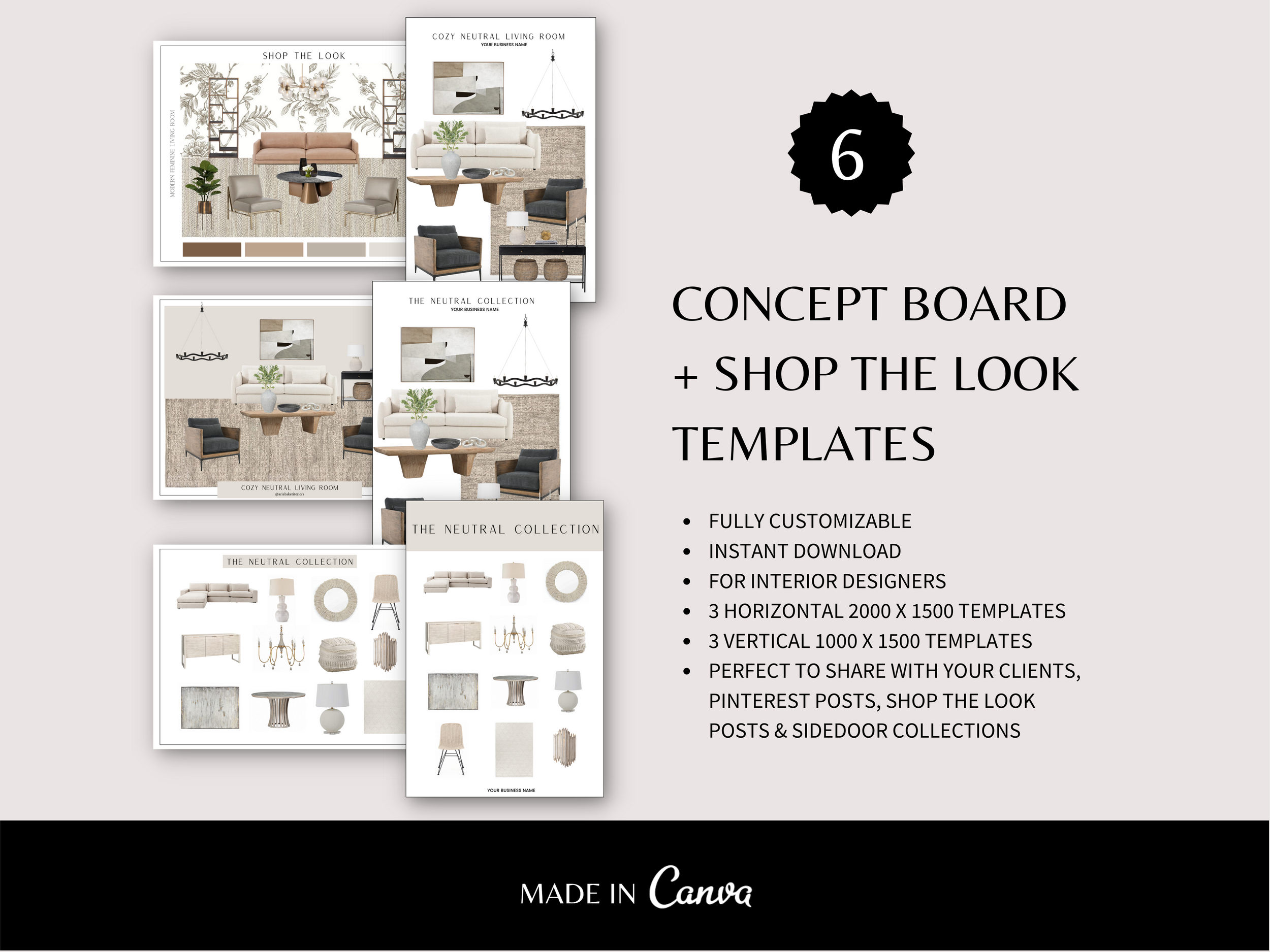interior design board template- room board template