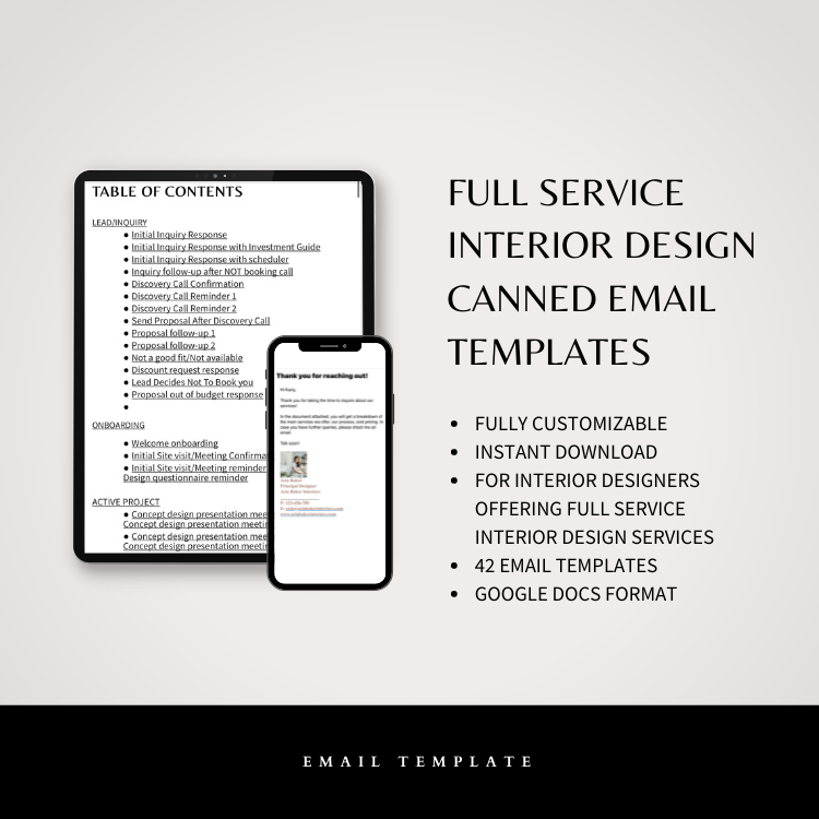 client experience templates for interior designers