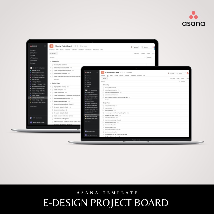 asana design system - interior designer scope of work