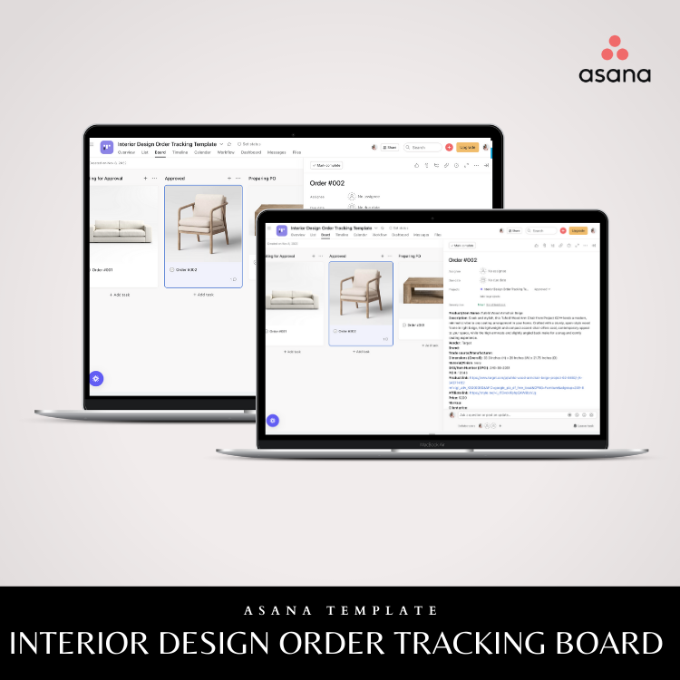 Interior Design Order Tracking Asana Board Template