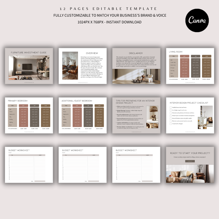 interior design investment guide template