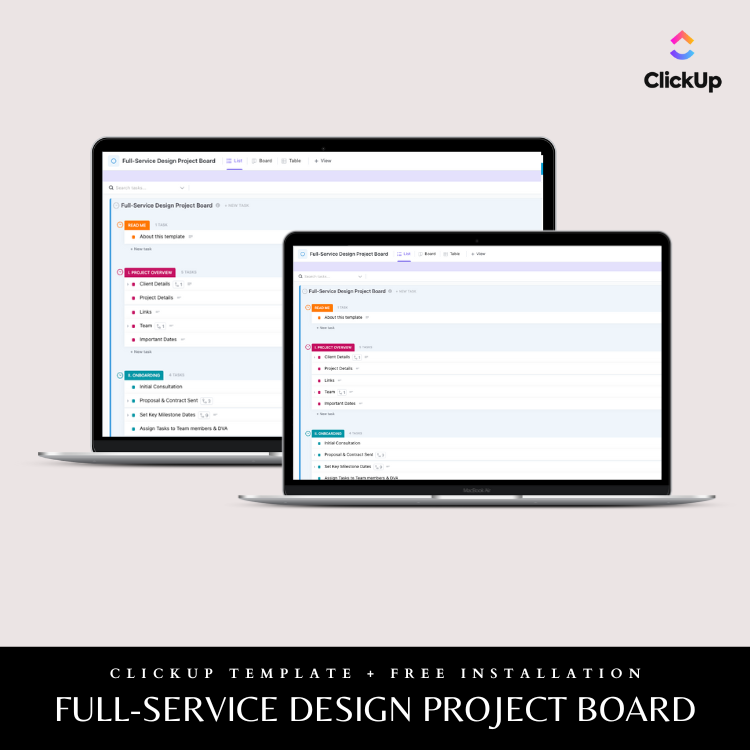 clickup interior design template