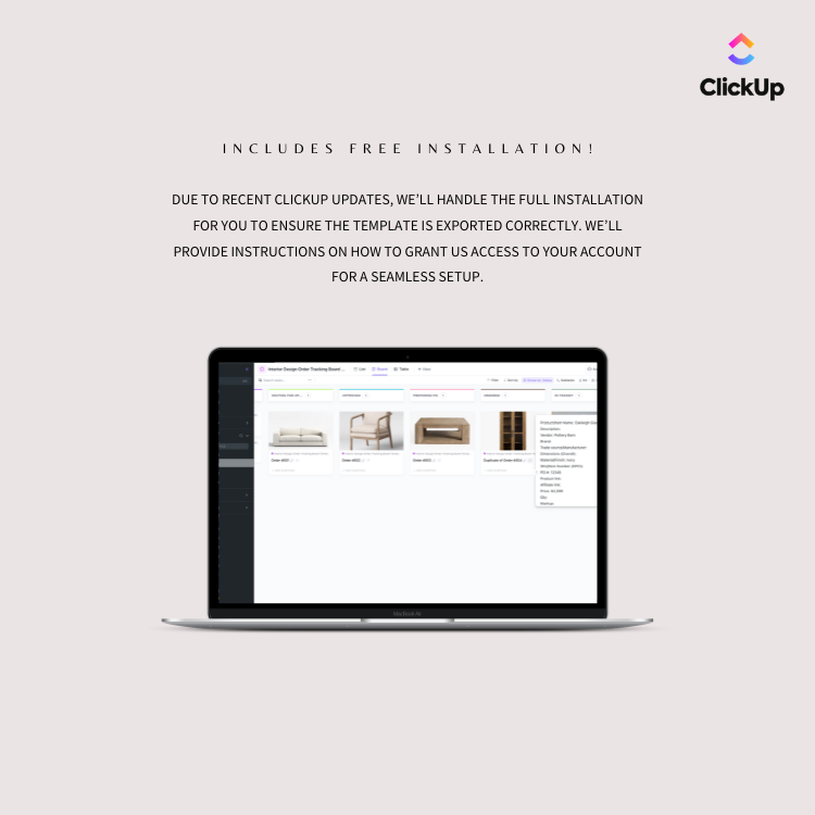 order tracking for interior designers