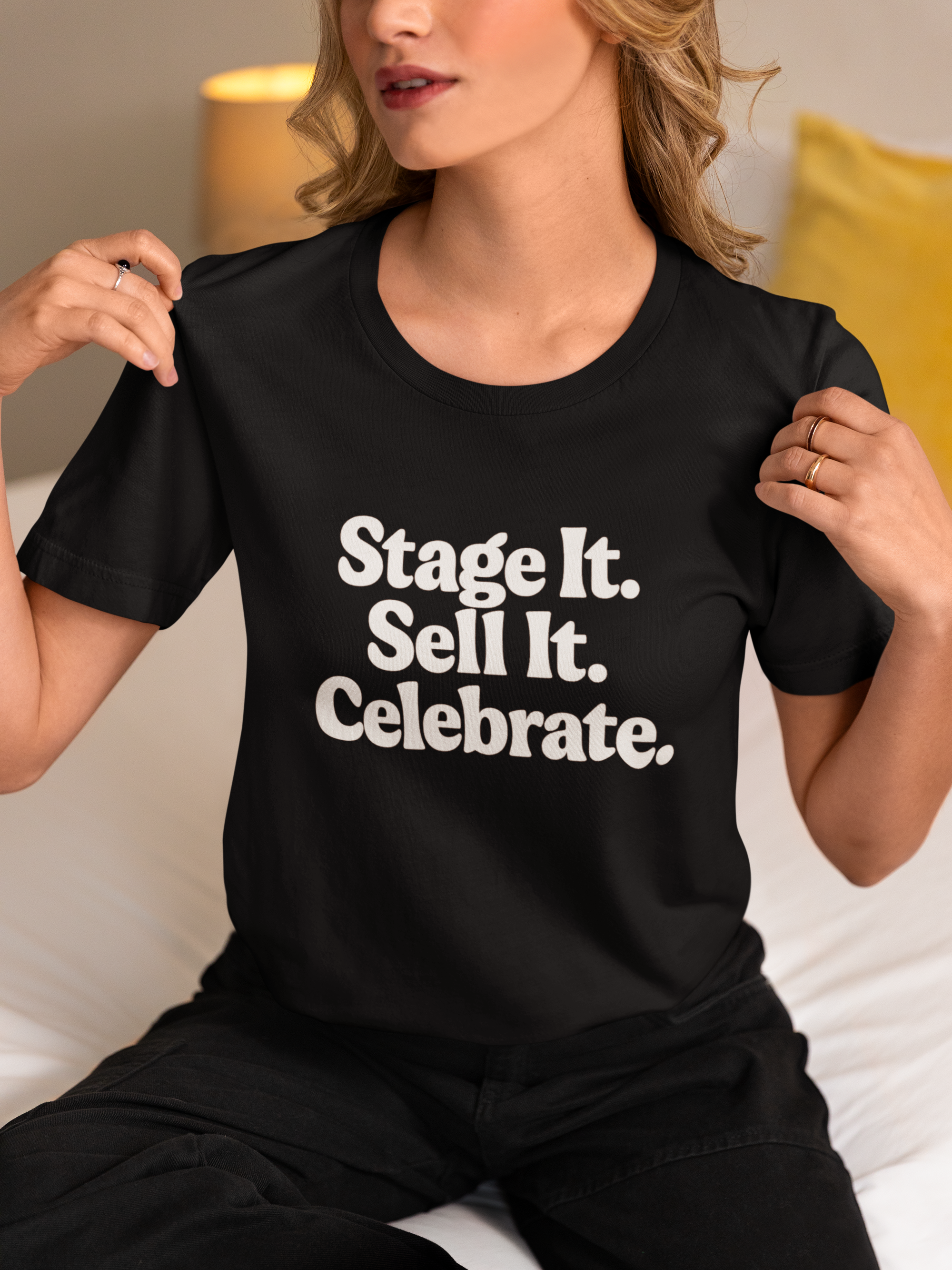 black graphic tee for home stagers