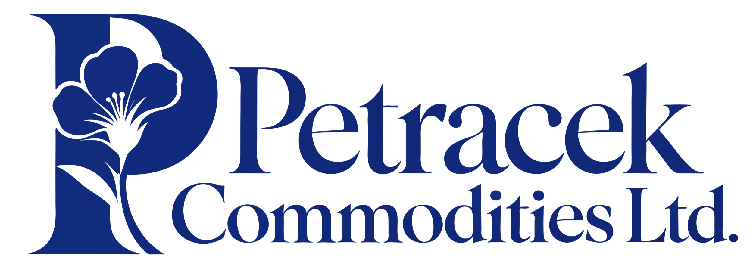 Logo of Perrack Commodities Ltd featuring a blue flower and the company's name in blue text.