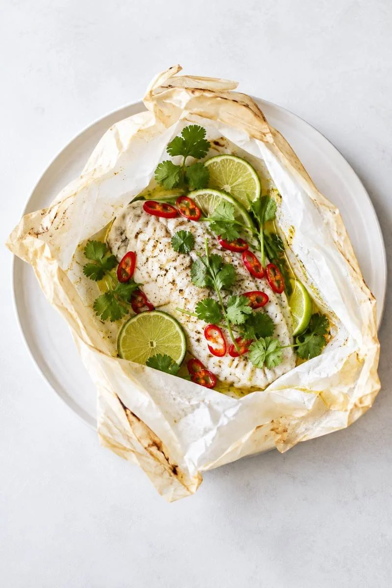 Barramundi Parcels with Lime & Herbs on the Buschbeck