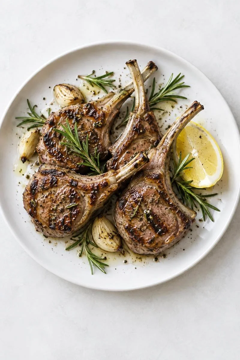 Lamb Chops with Rosemary & Garlic on the Buschbeck Grill