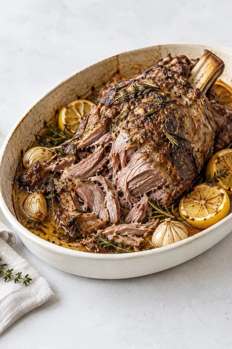 Slow-Roasted Lamb Shoulder in a Camp Oven on the Buschbeck