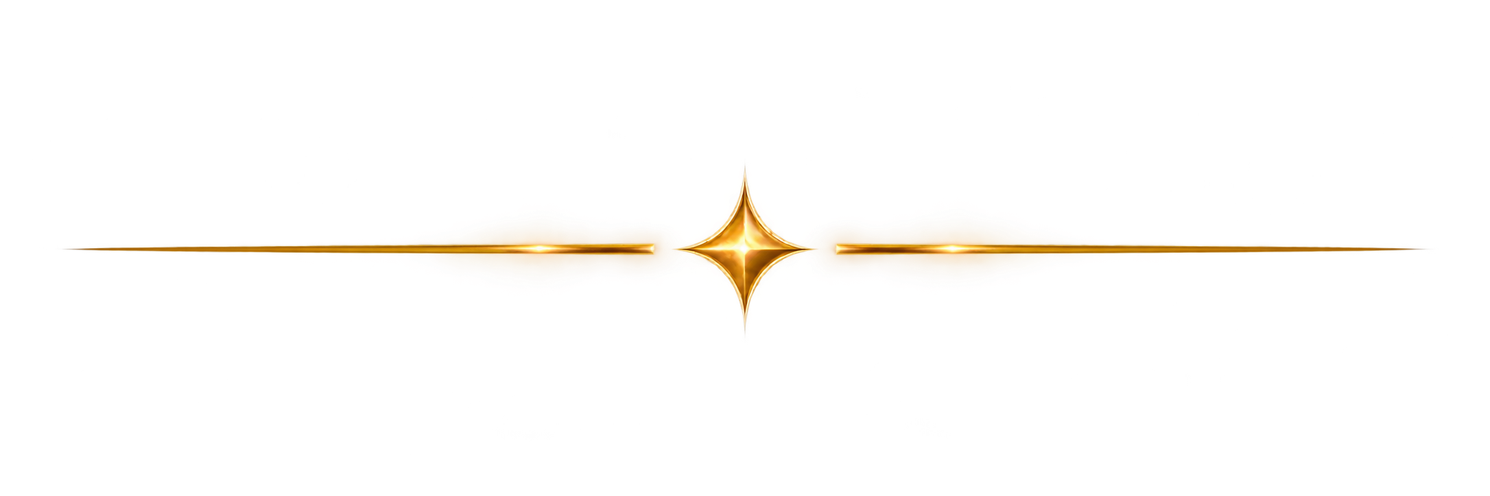 Thin gold decorative divider with a centered four-point sparkle.