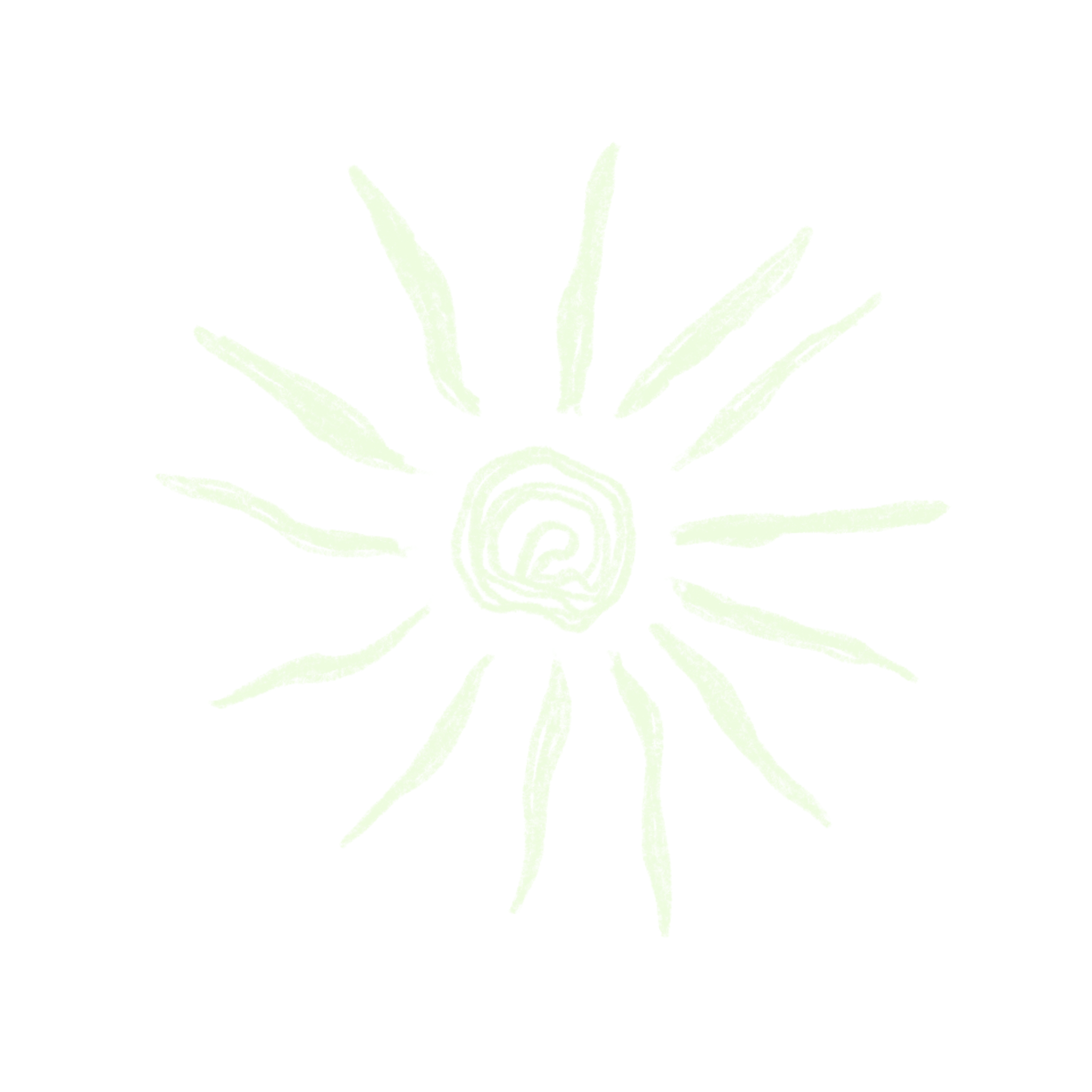 A simple white line drawing of a sprouting plant with multiple leaves on a black background.