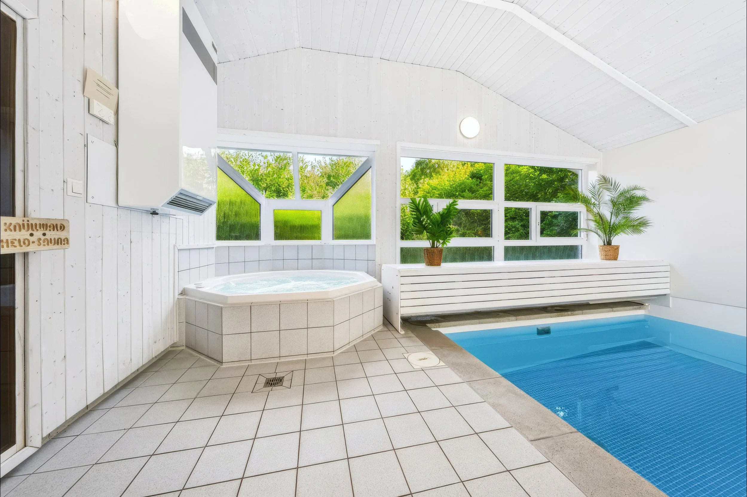 Pool mit Whirlpool
Wellnessbereich der Lazy Möwe mit privatem Indoor-Pool und Whirlpool / Jacuzzi