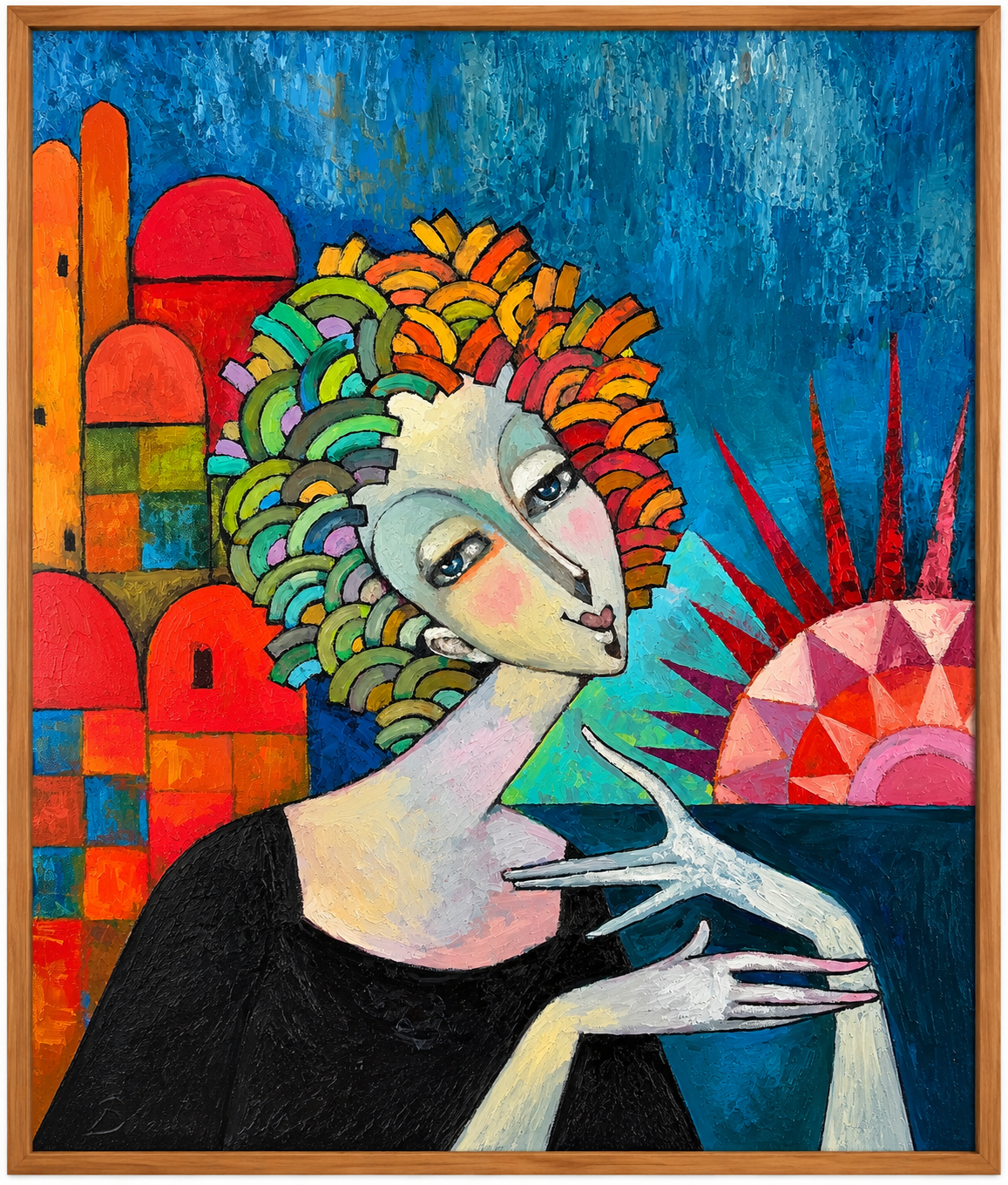 A woman waiting