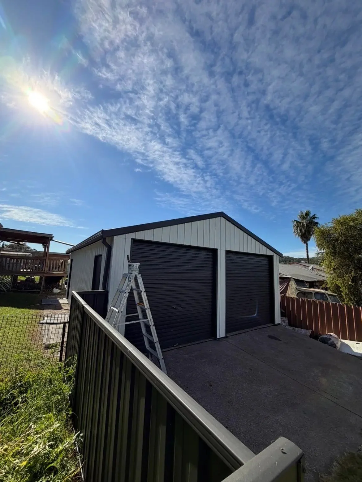 Garage exterior painting project.