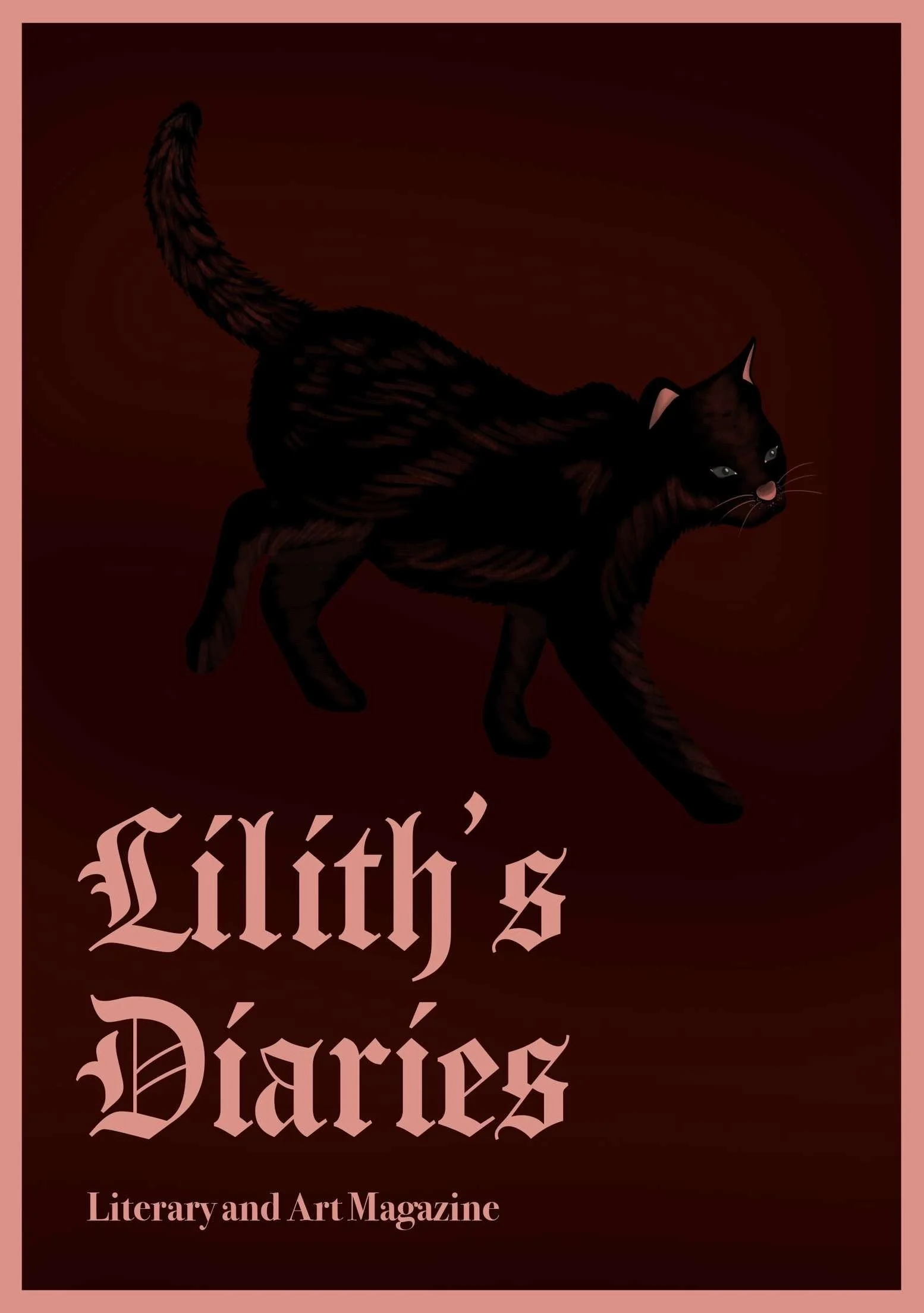Lilith's Diaries issue iii cover - black cat mid-walk, Lilith's Diaries title below.
