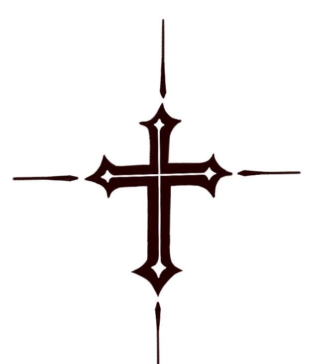 Hand drawn dark cross symbol png.