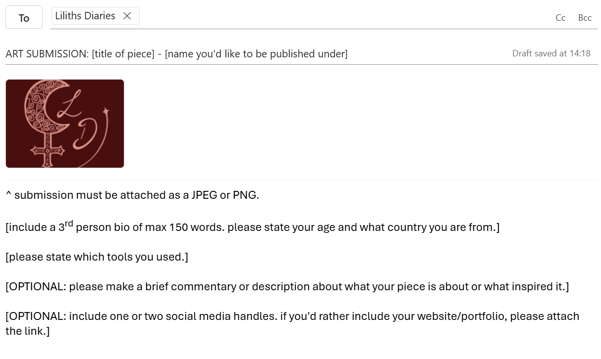 Screenshot of art submission example.
