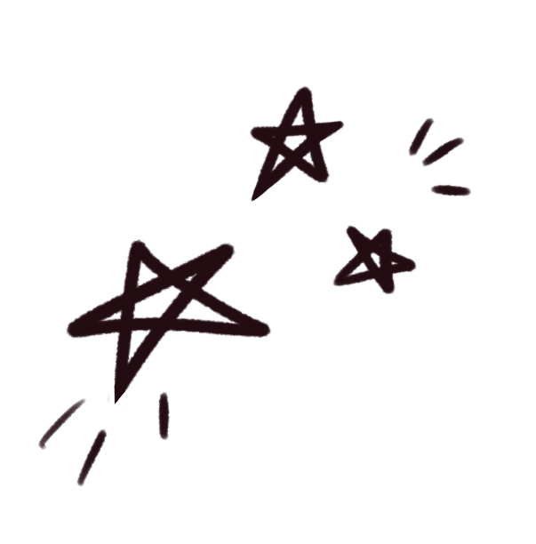 Hand drawn dark three stars png.