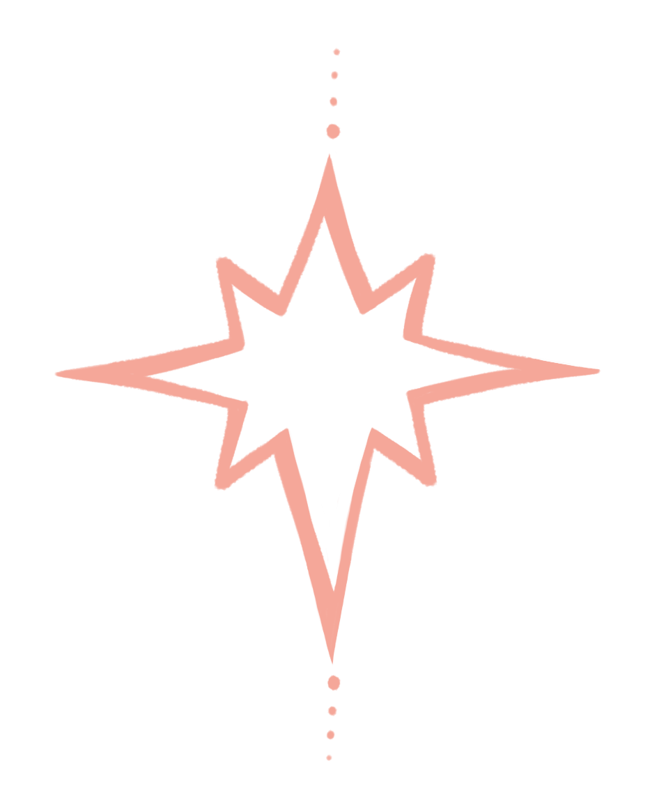 Hand drawn pink star png.