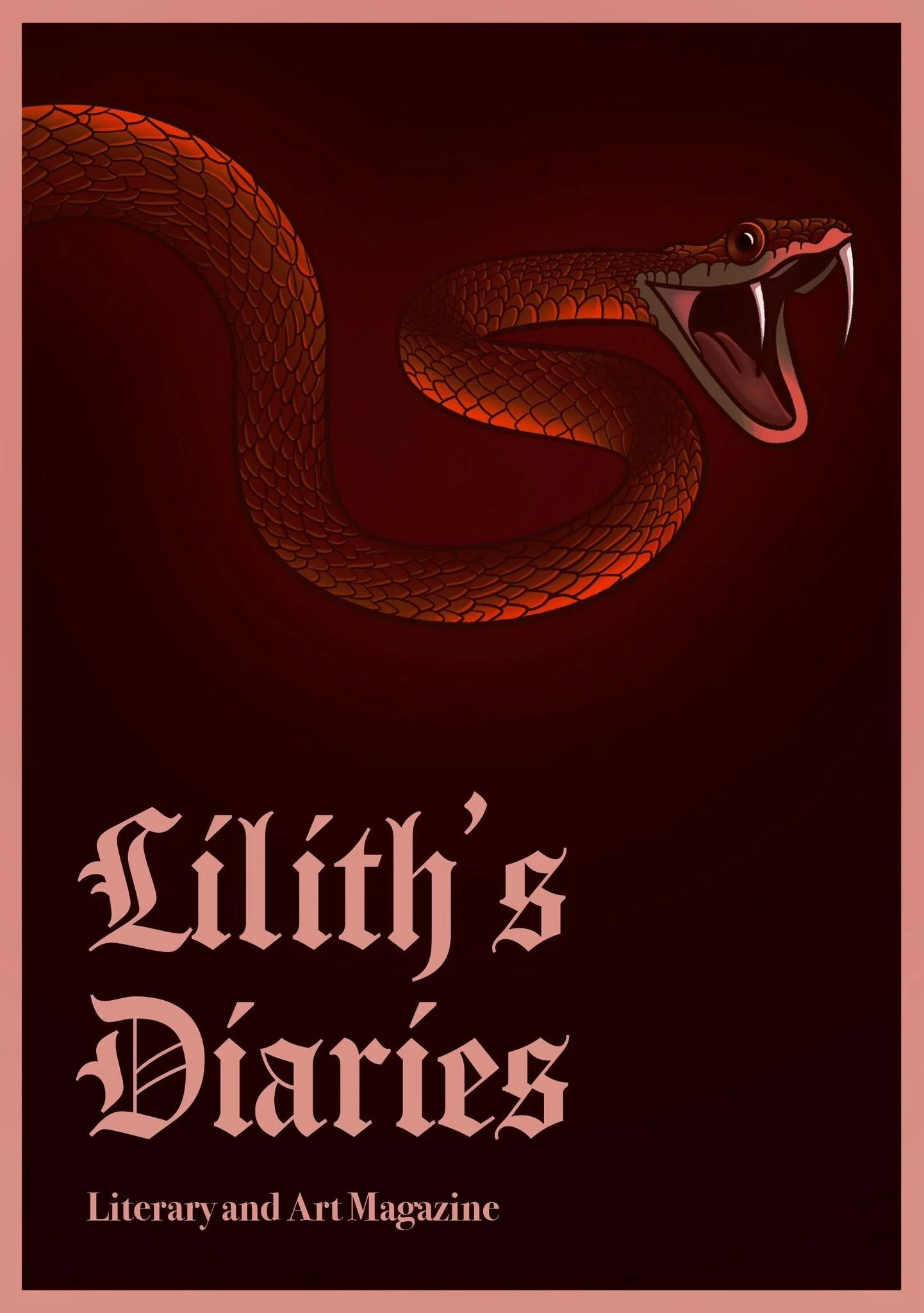 Lilith's Diaries issue viii cover - red snake mid-hiss, Lilith's Diaries title below.