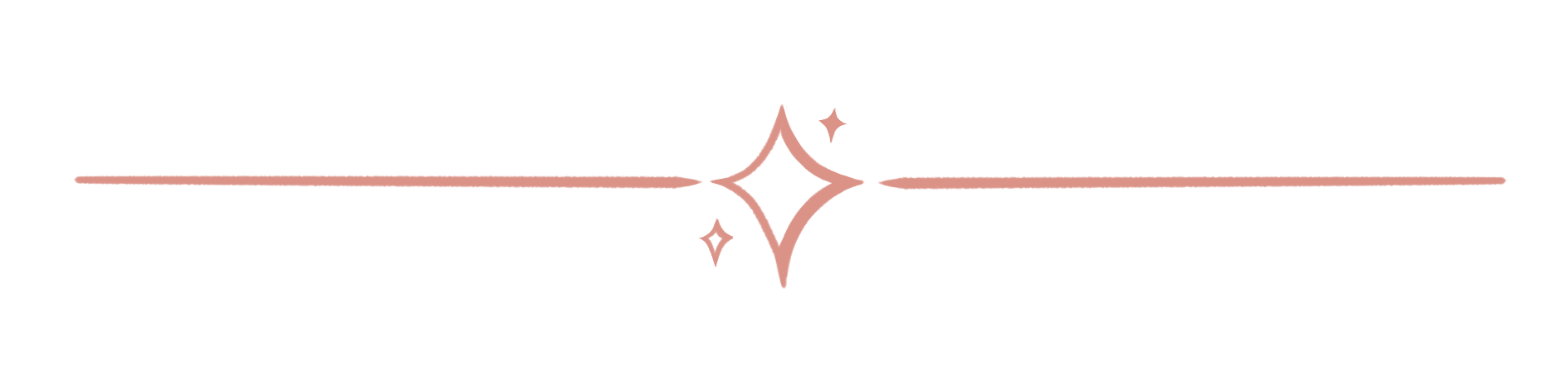Hand drawn pink star and line divider.