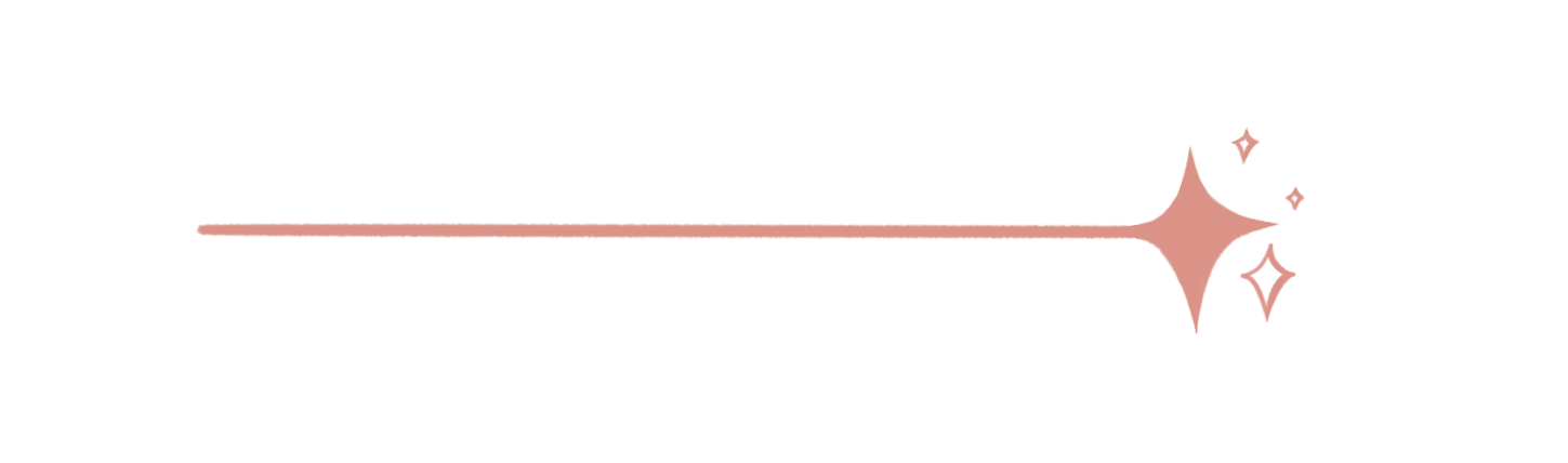 Hand drawn pink line and four stars divider png