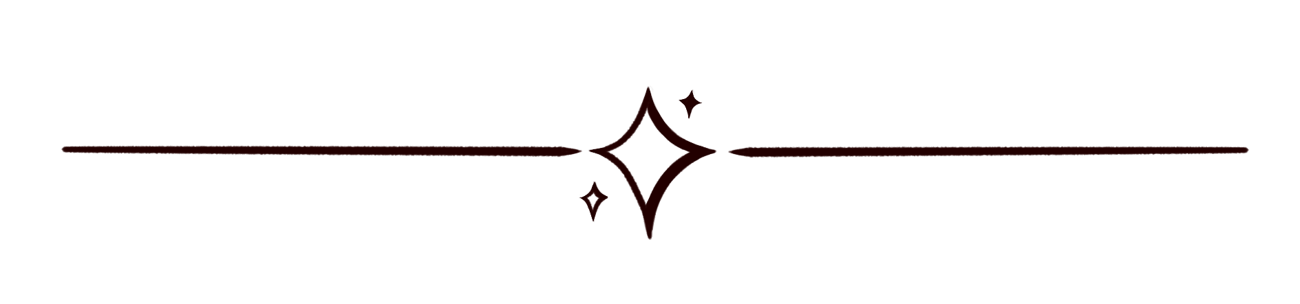 Hand drawn dark star and line divider.