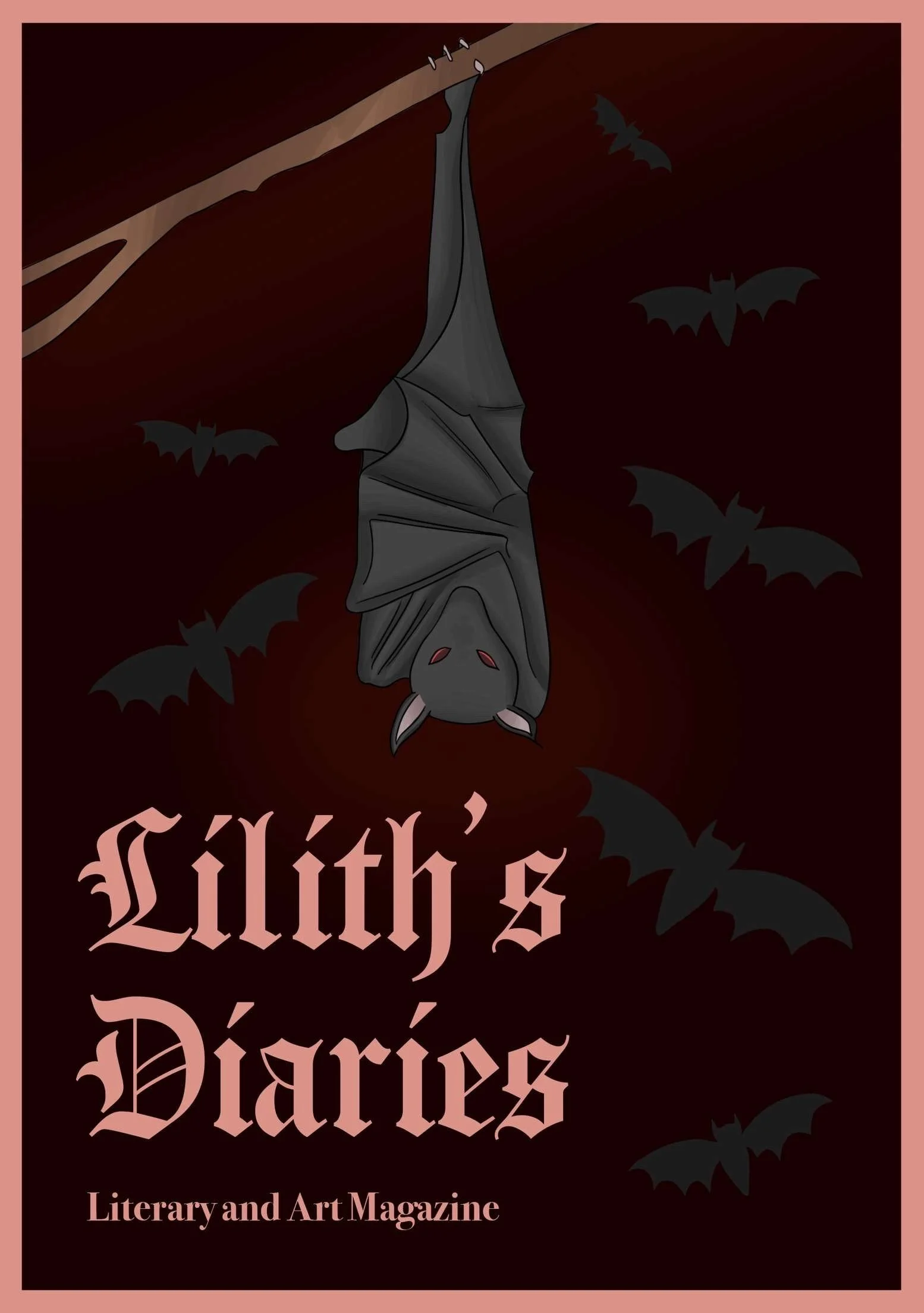 Lilith's Diaries issue i cover - grey bat hanging upside down surrounded by other small bats, Lilith's Diaries title below.