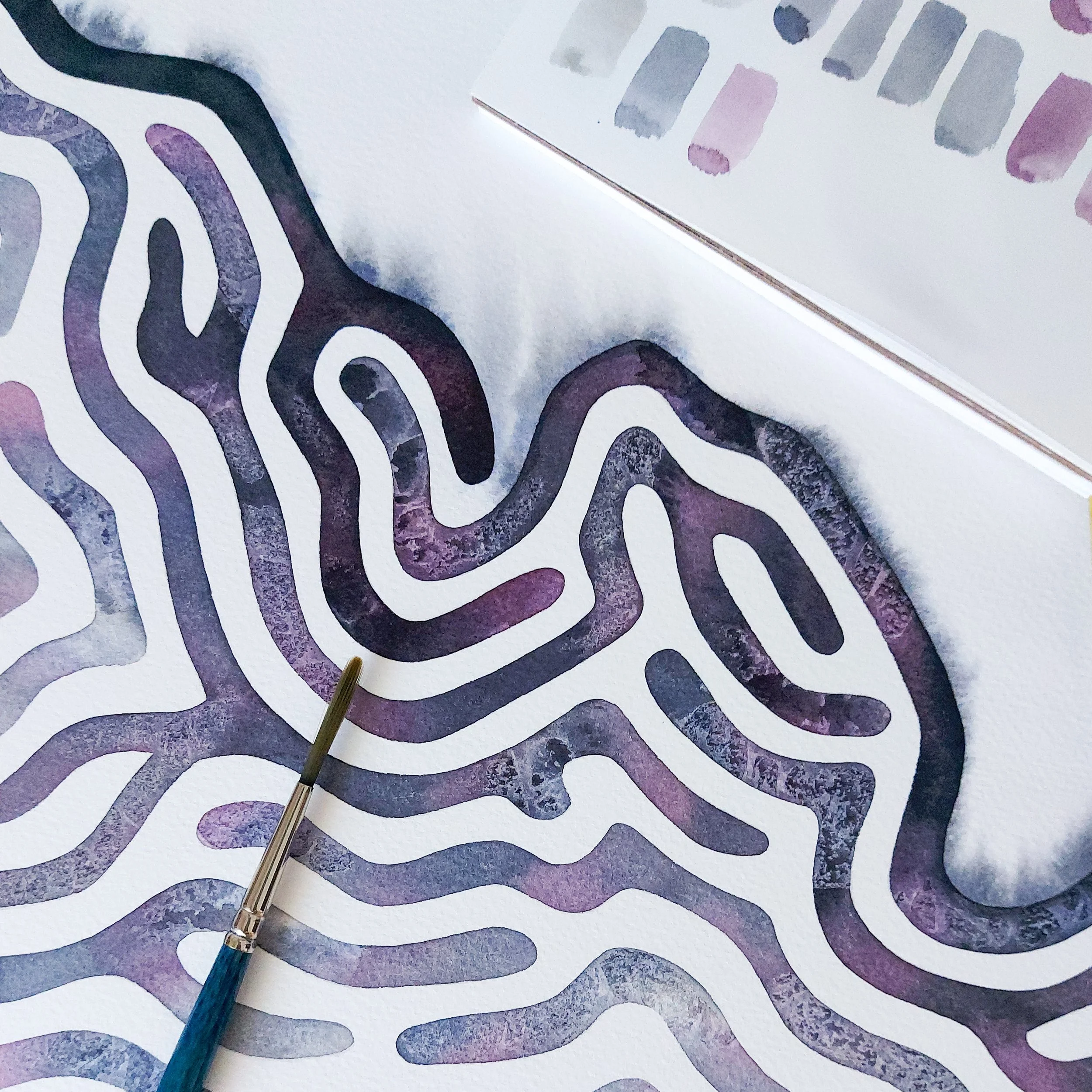 Work in progress photo of an abstract artwork created by mixed media artist Joanna Ritchie.