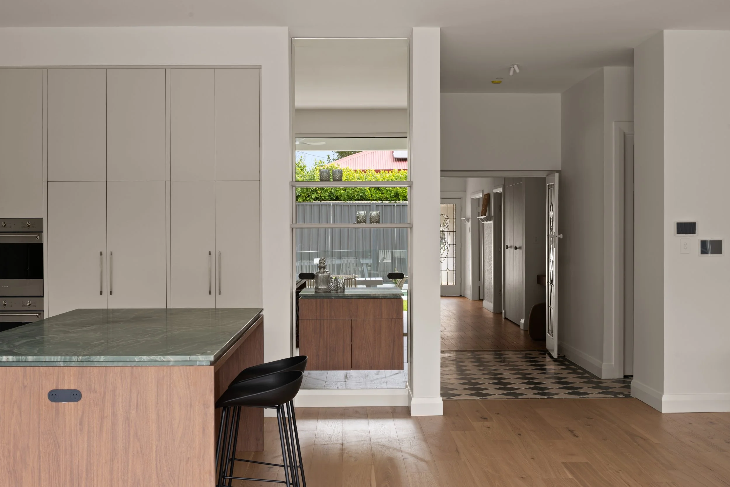View through the Glenelg North kitchen towards the hallway