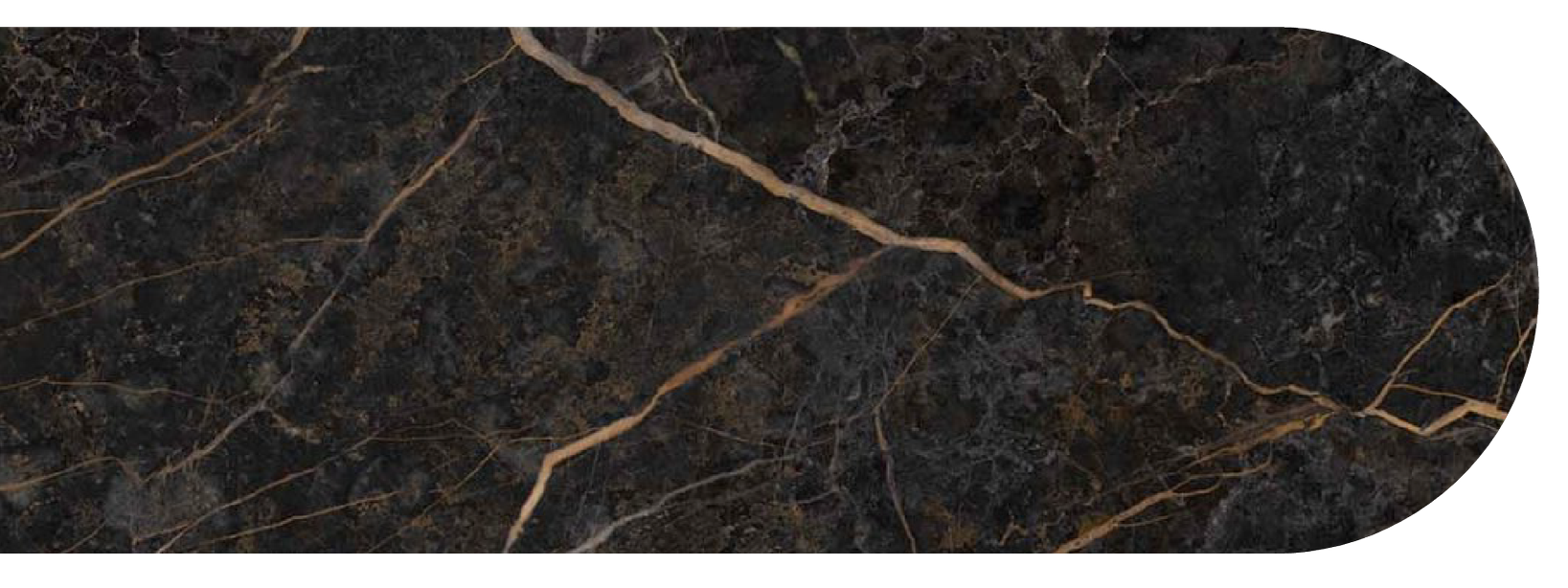 Superficie de mármol oscuro con vetas beige y marrón