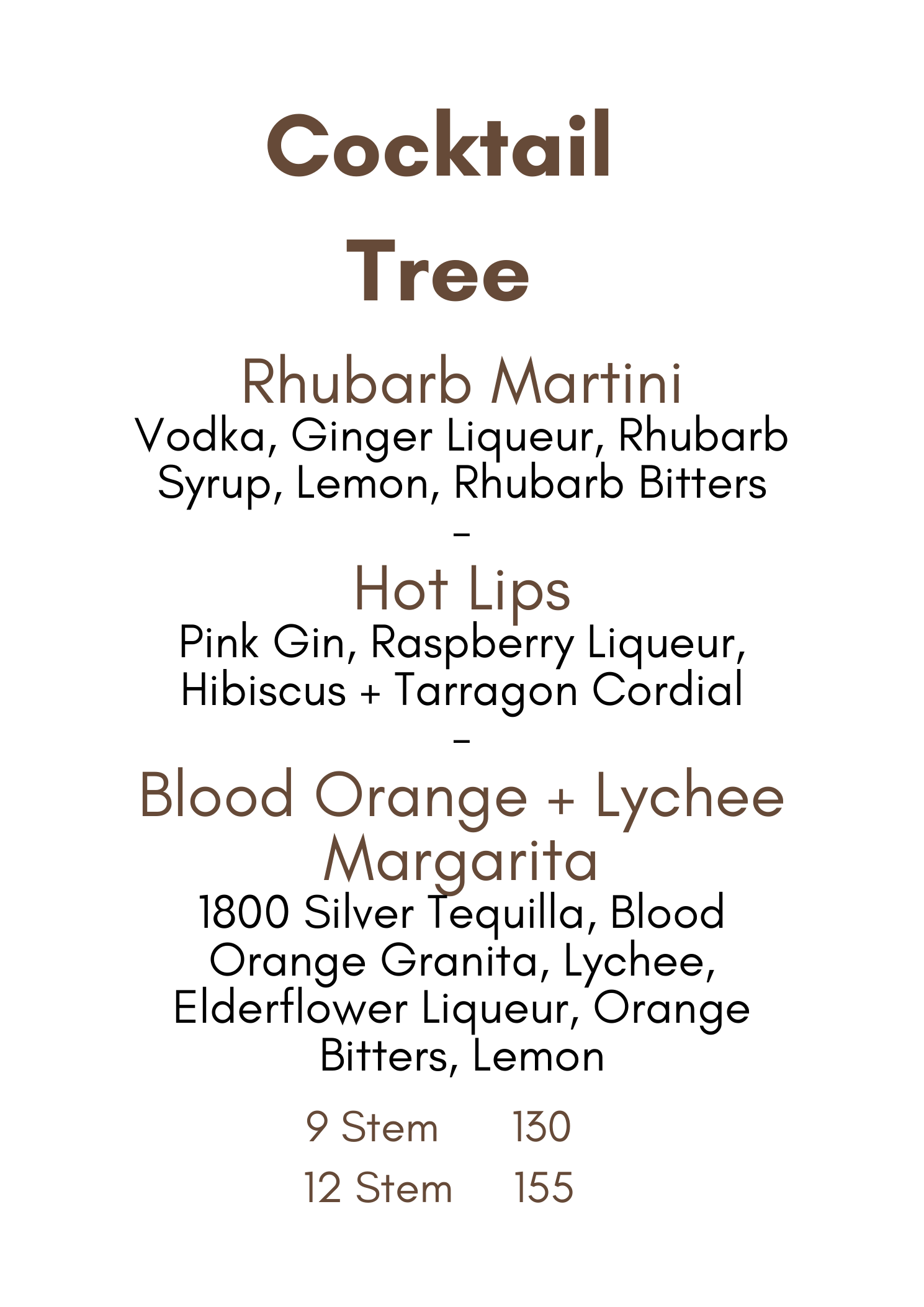 Flics Kitchen cocktail menu, page 3