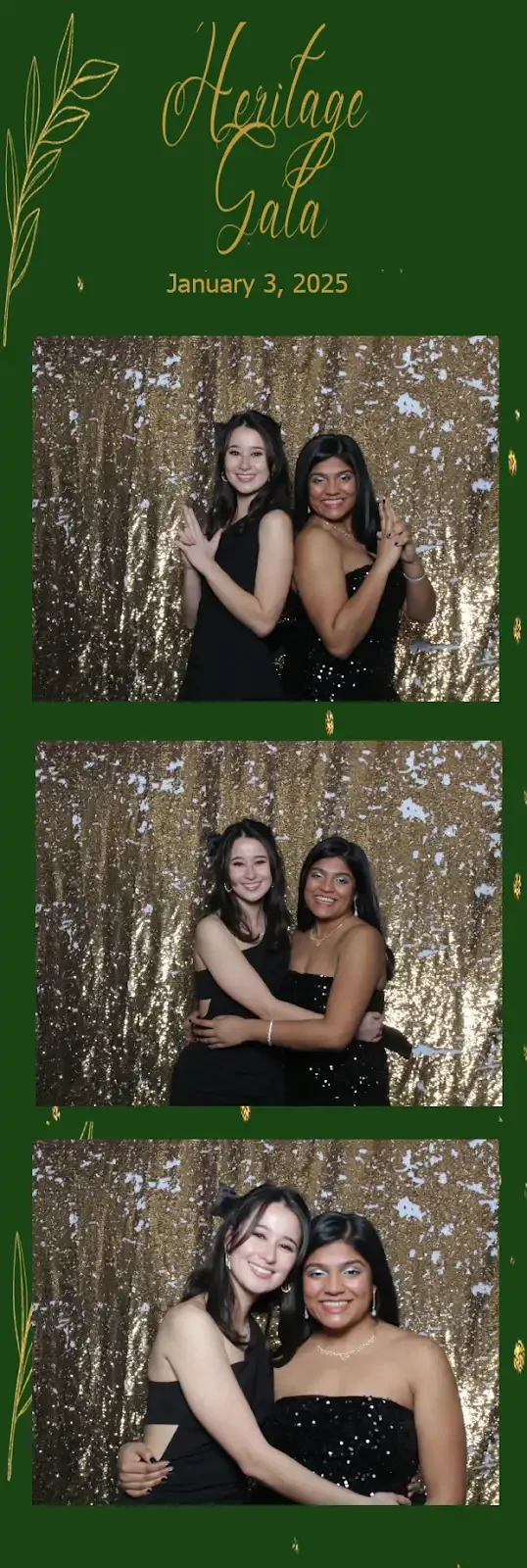 Heritage Gala 2025 · A green-and-gold custom photo strip. Captured with Legacy.