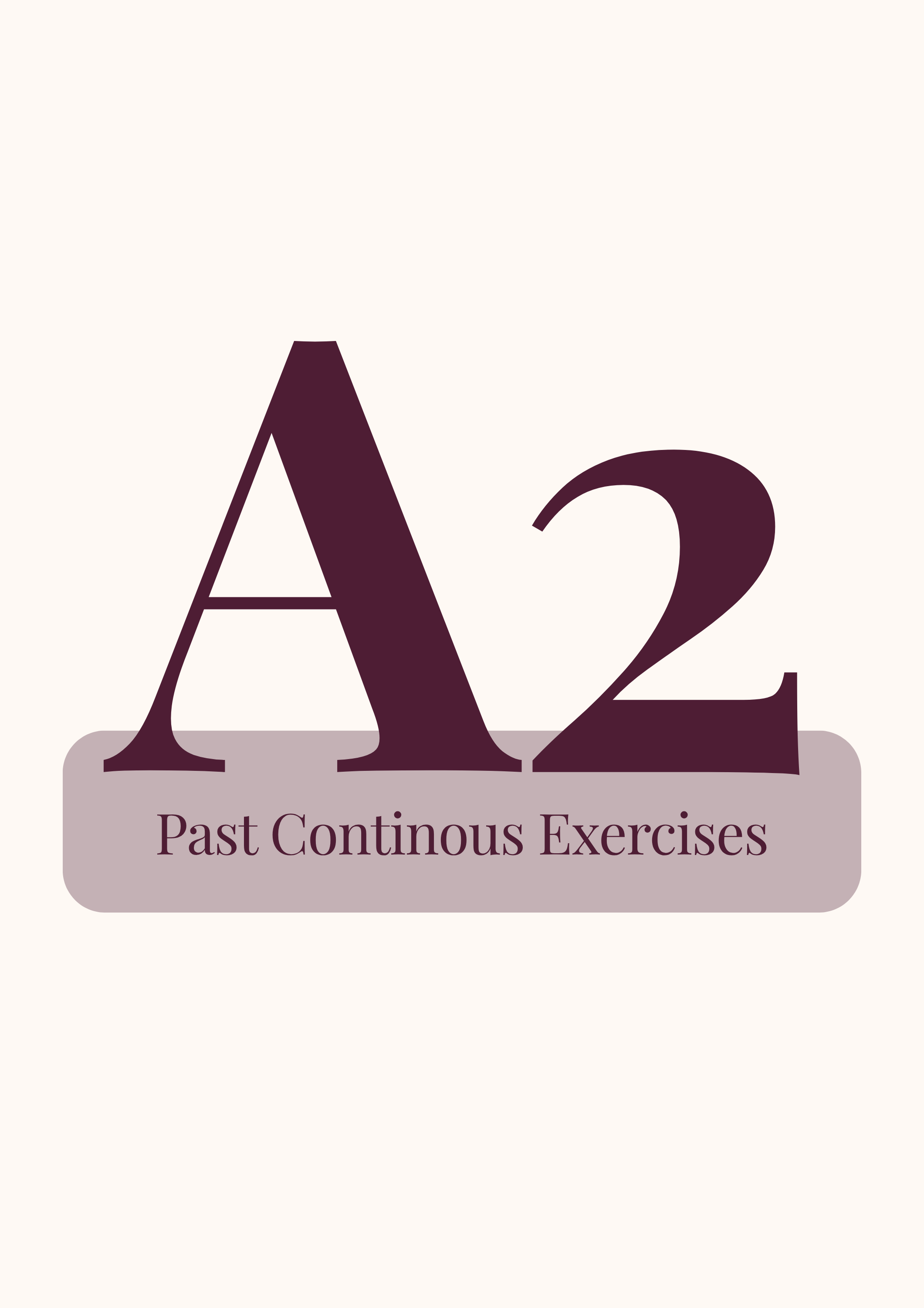 Past Continuous Exercises