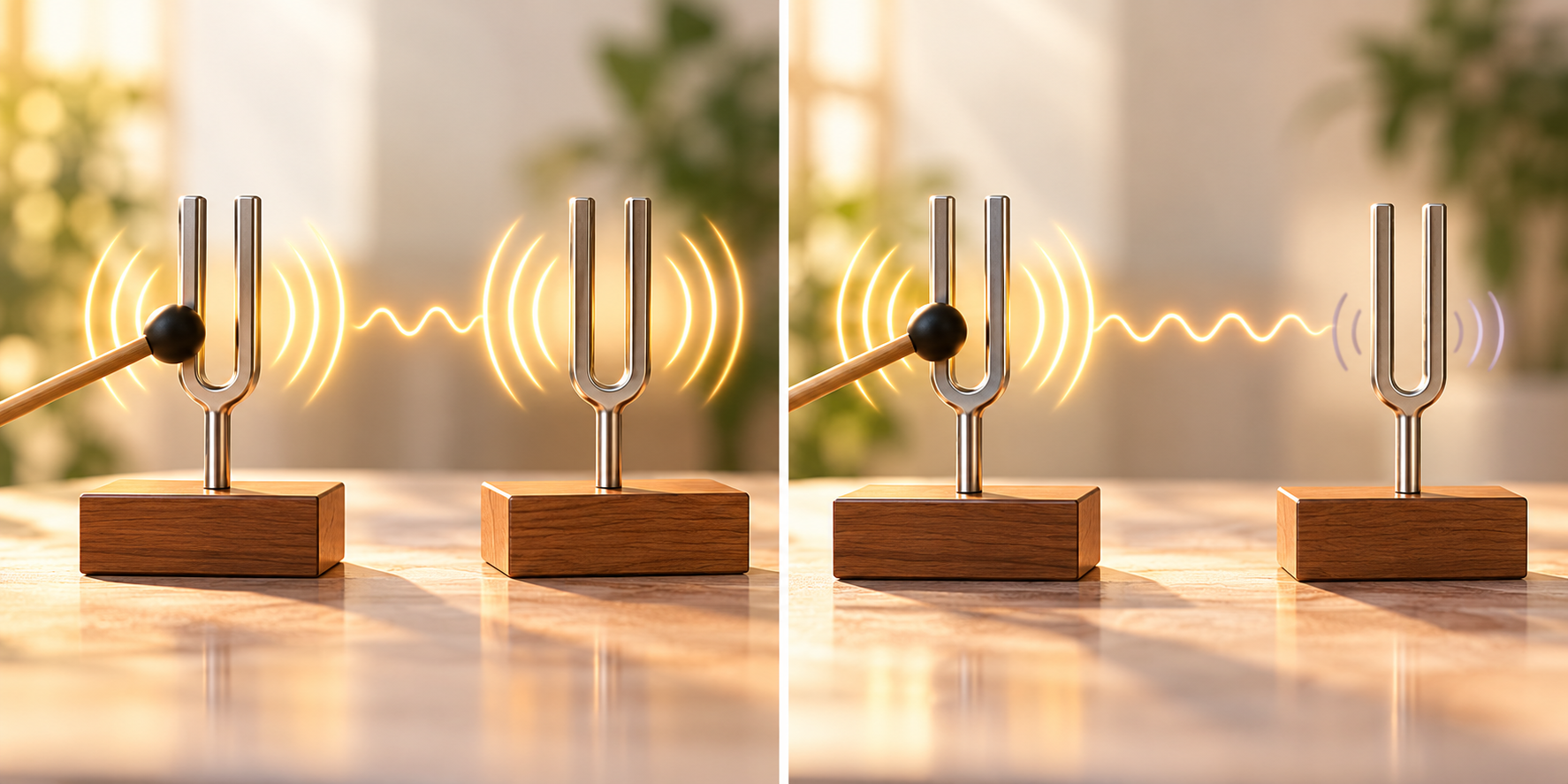 Matching and non-matching tuning forks