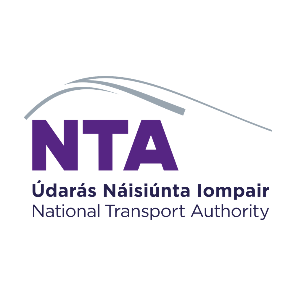 Logo of the Irish National Transport Authority with text in Irish and English.