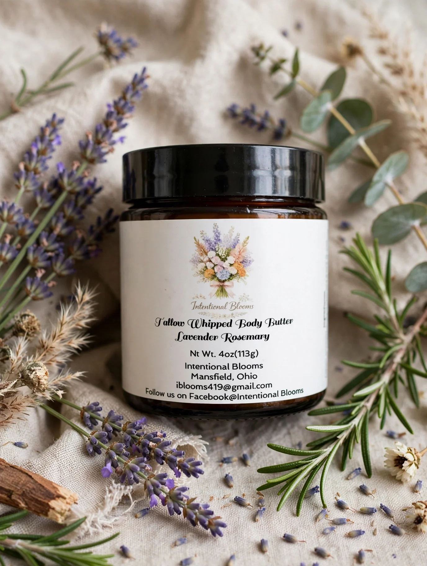Lavender Rosemary Tallow Body Butter (4oz)