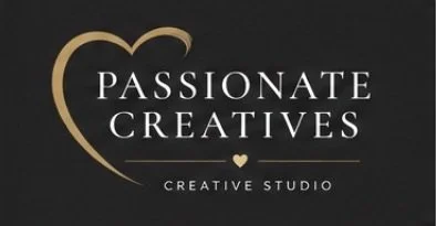 Logo for Passionate Creatives Creative Studio with a gold heart design