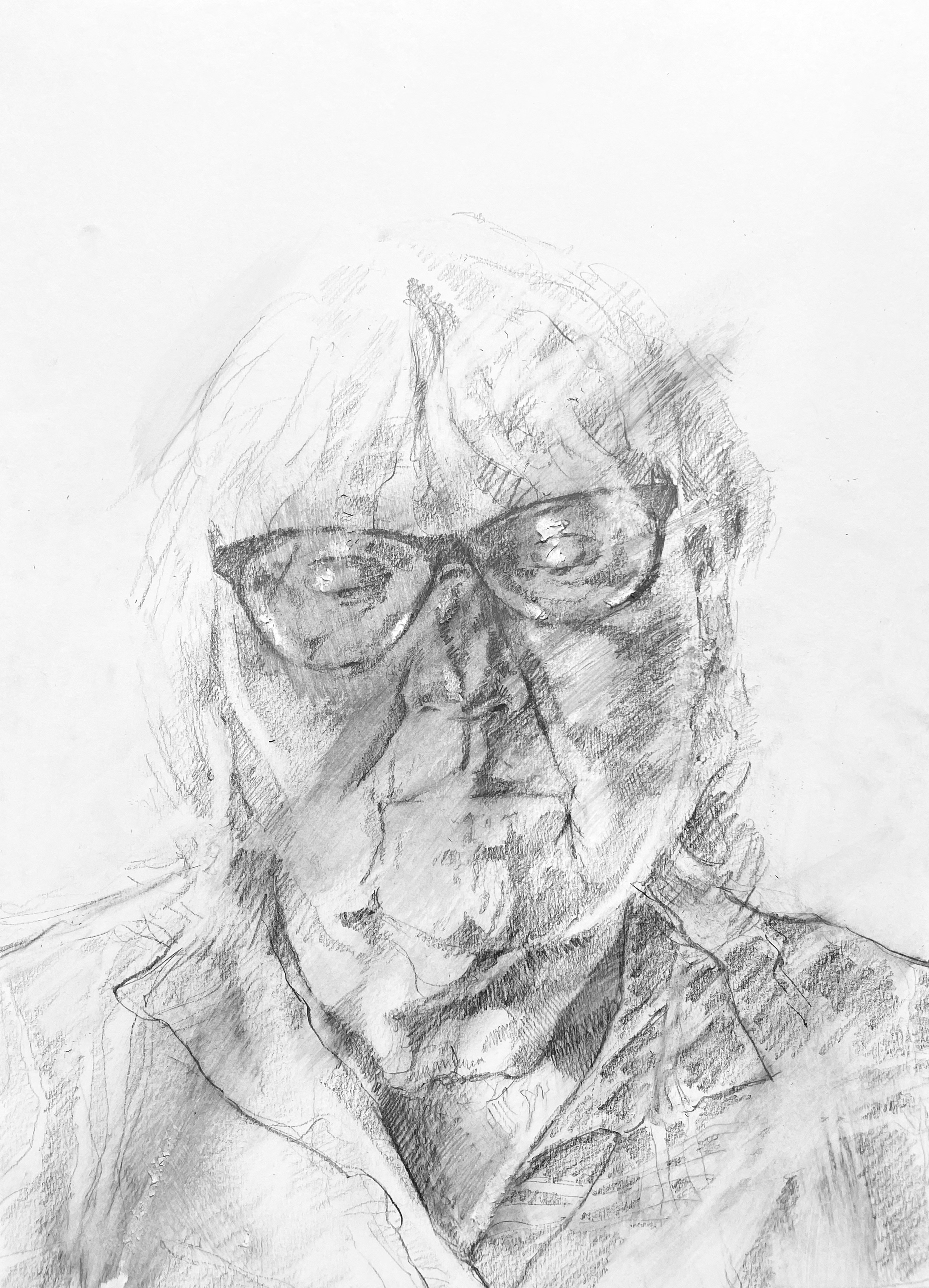 Windswept, Charcoal on Paper, A3, 2026 - Available 