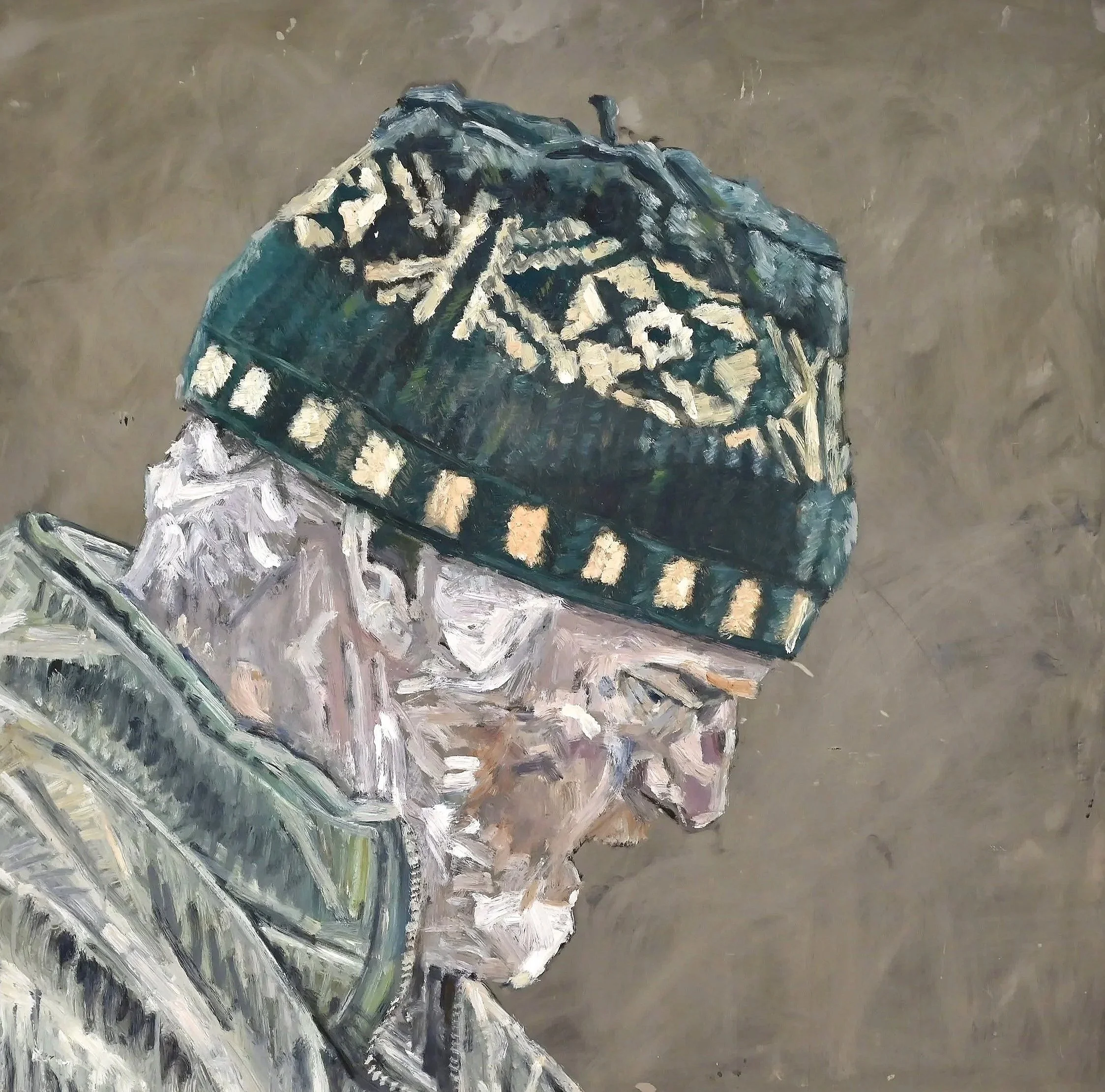 The Shepherd, Oil on Steel, 60 x 60 cm, 2025