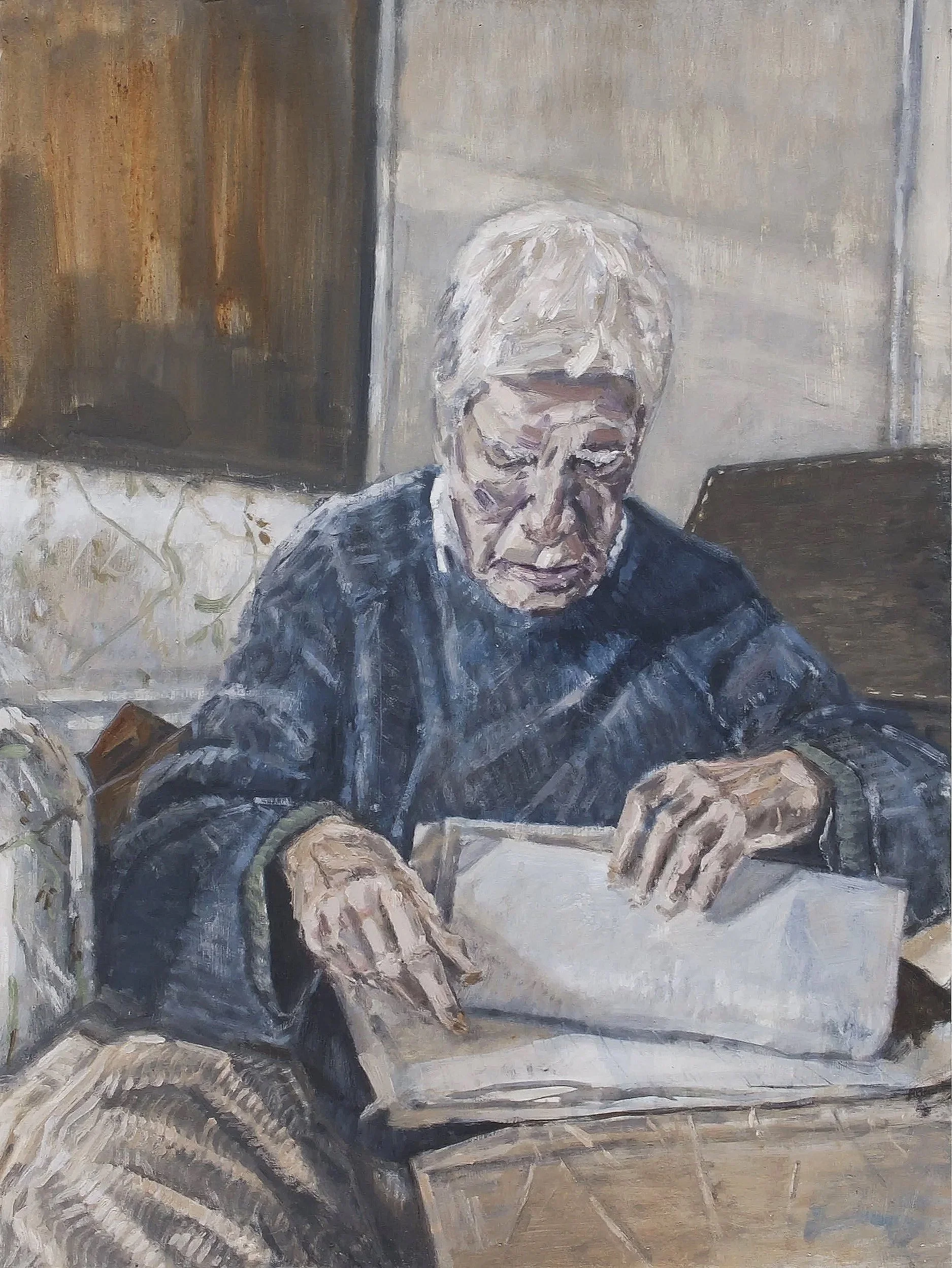 Quest for the Mackintosh Man II, Oil on Board, 60 x 80 cm, 2025