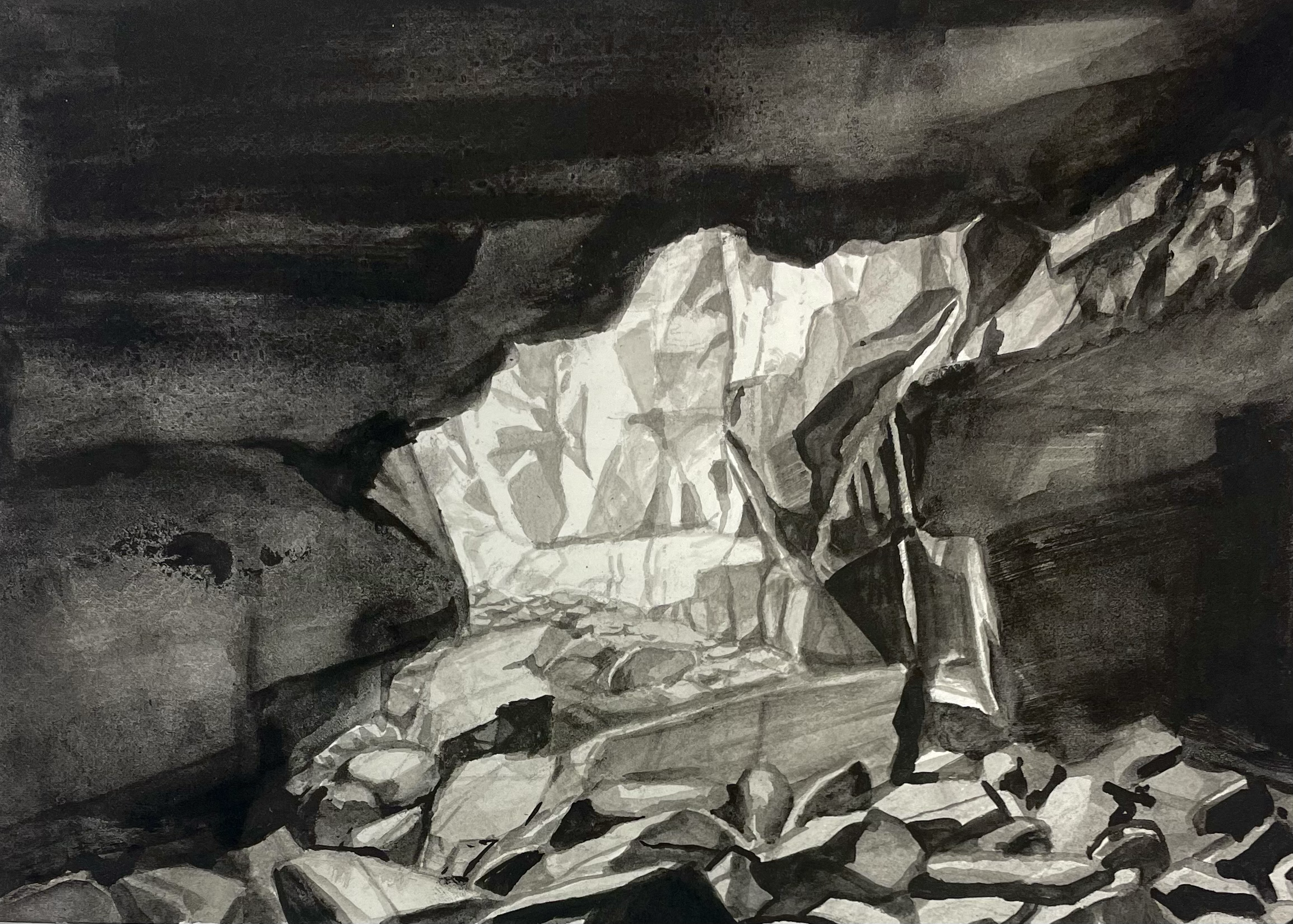 Indian Ink and Sea Water on Paper, 16 x 12 cm, 2026