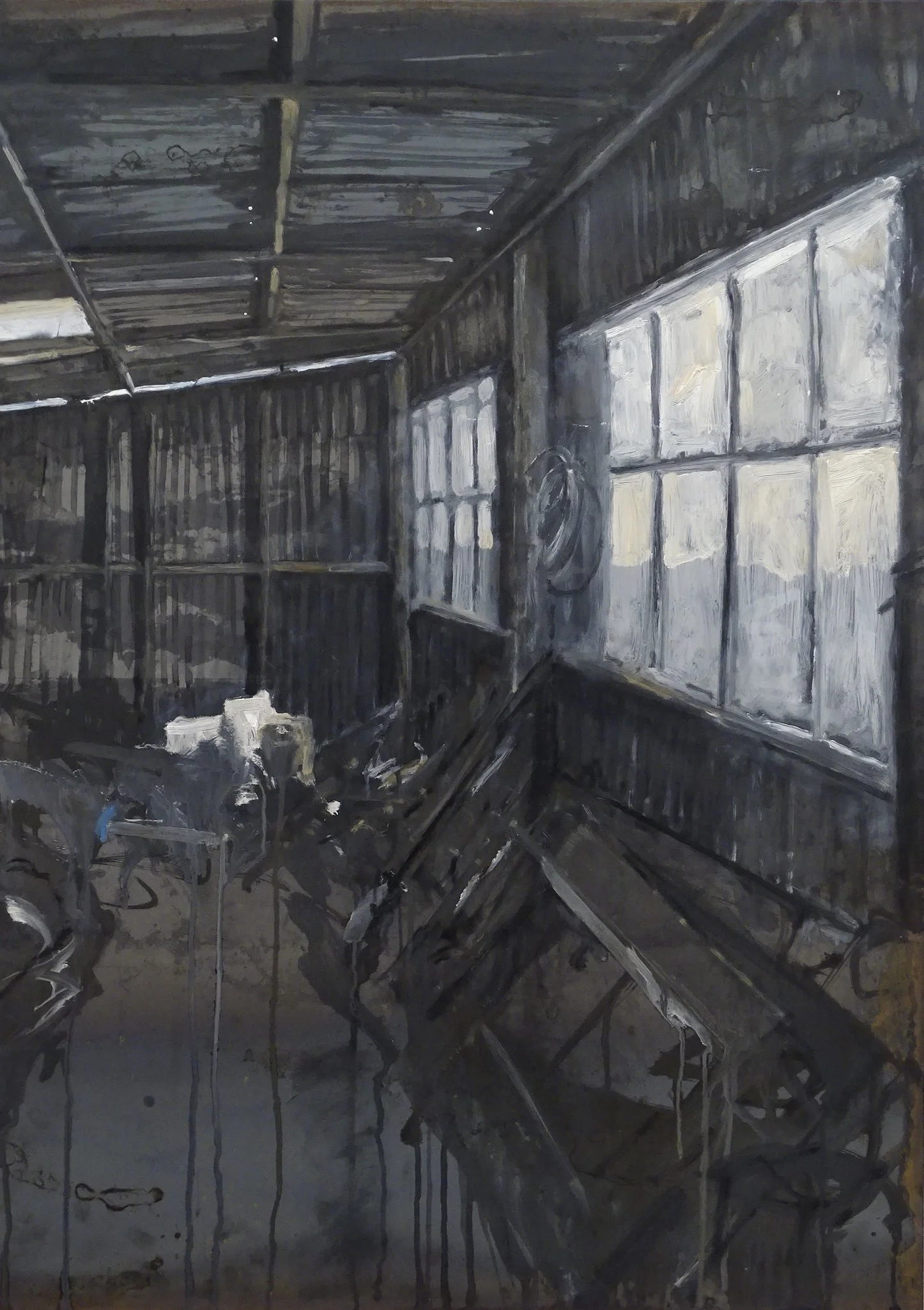 The Shed I, Oil on Steel, 75 x 100 cm, 2025 - Available