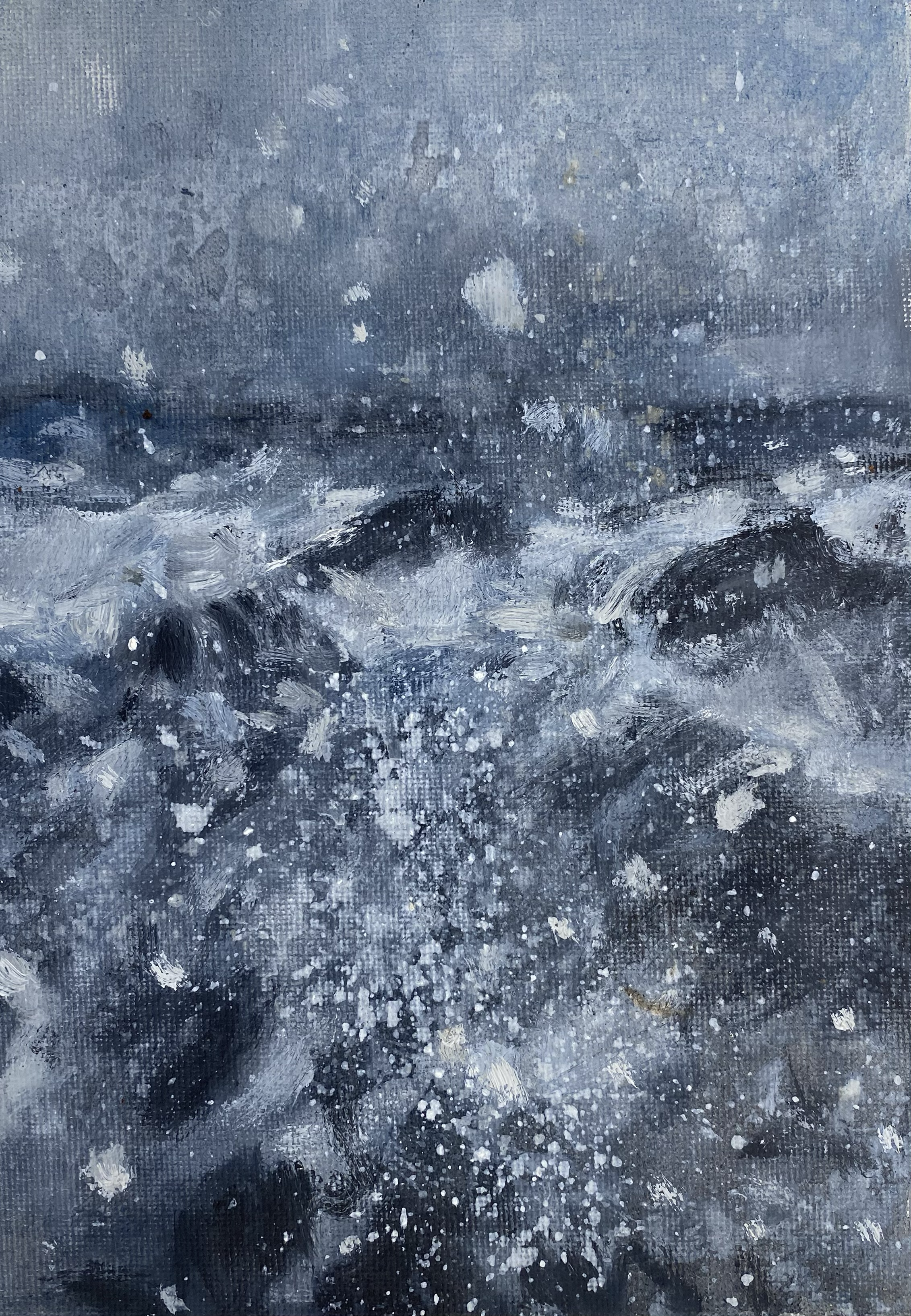 Study of Impact, Oil on canvas board, 20 x 25 cm, 2025 - Available