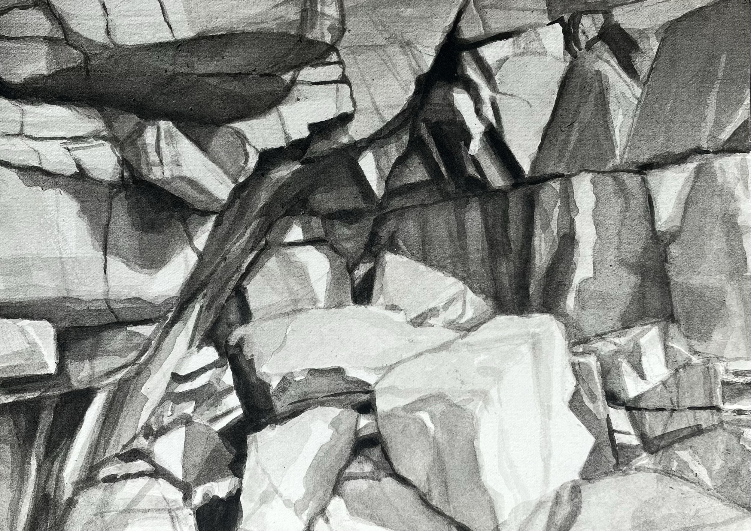 Indian Ink and Sea Water on Paper, 16 x 12 cm, 2026