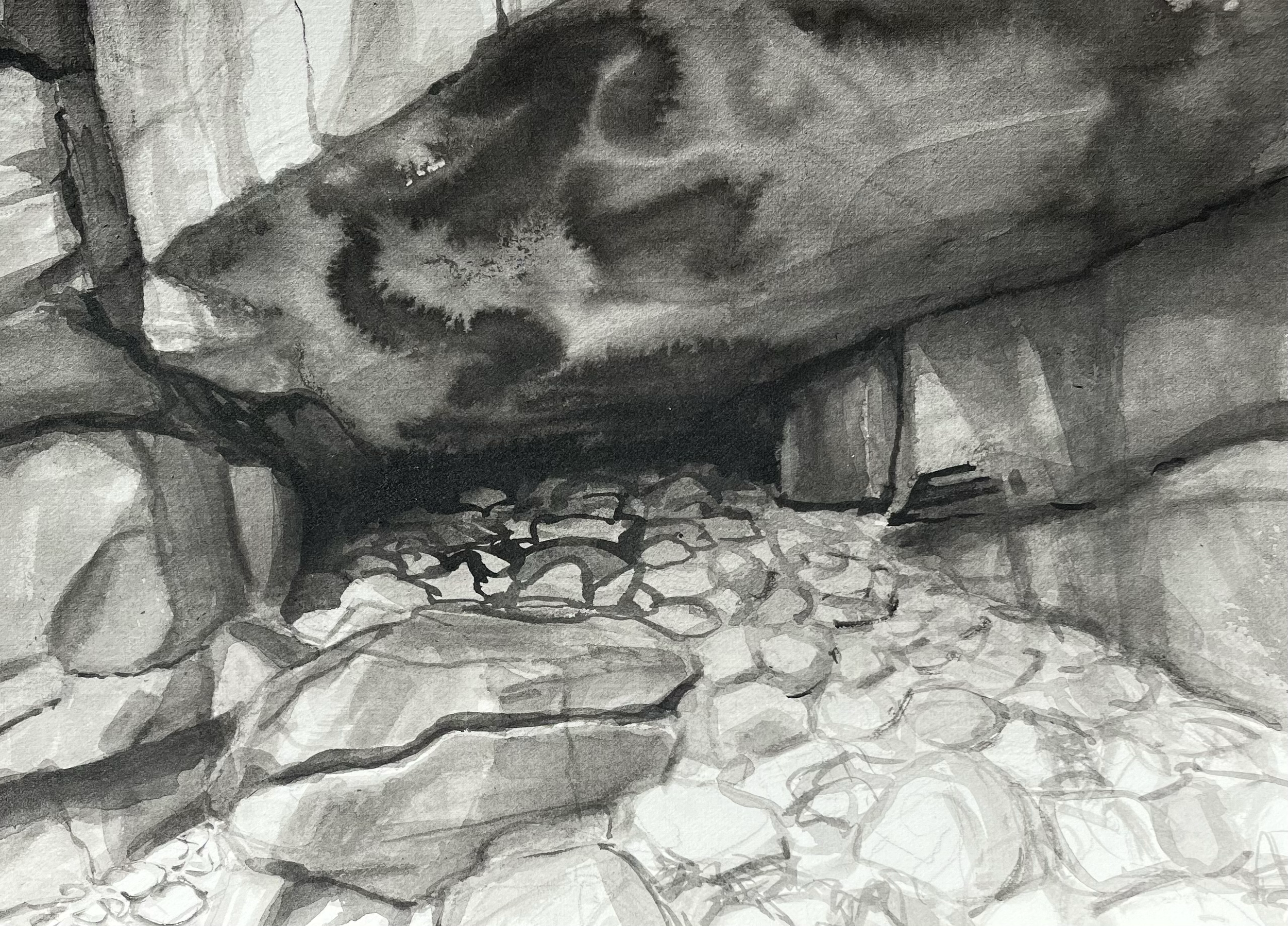 Indian Ink and Sea Water on Paper, 16 x 12 cm, 2026