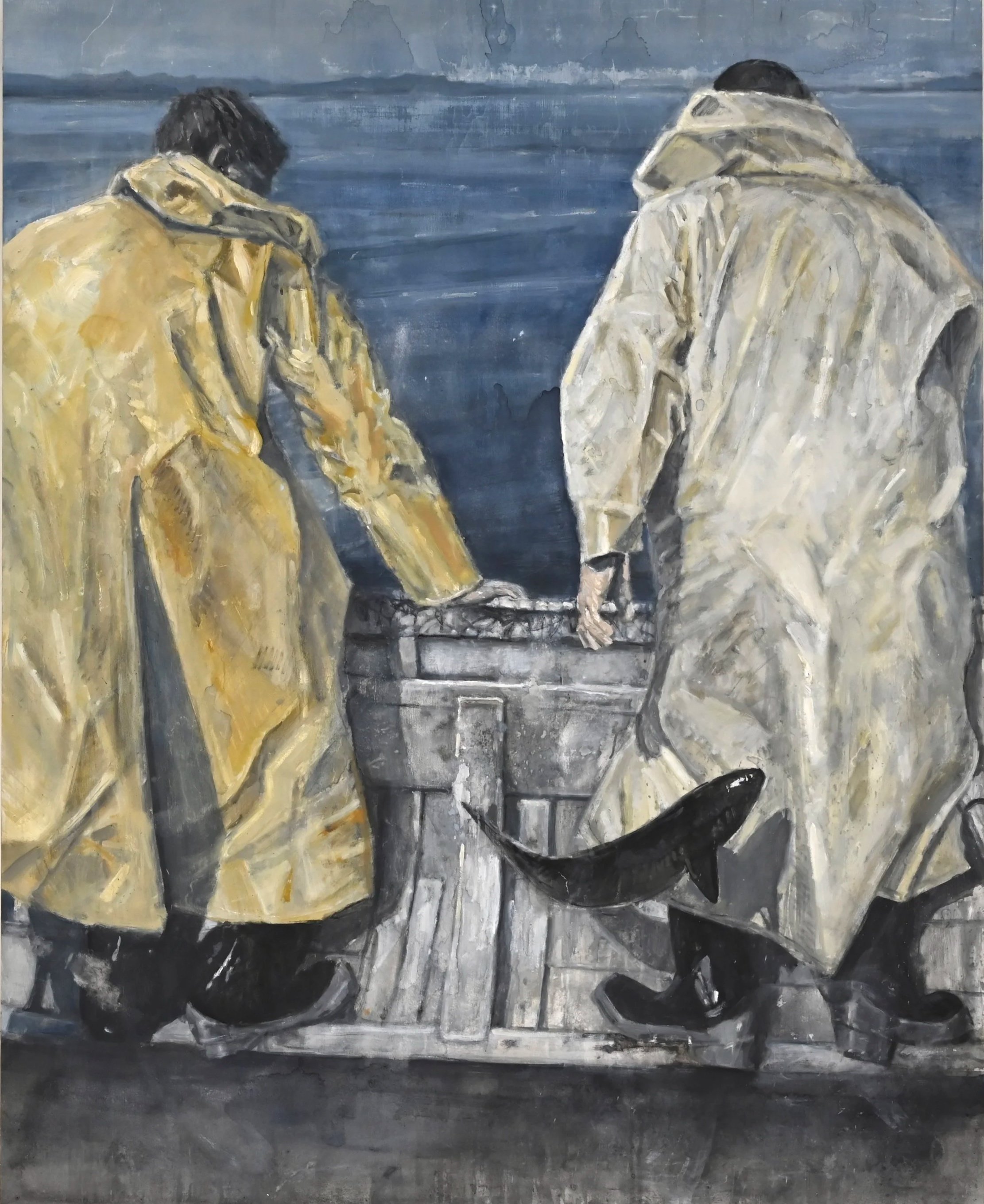 Fish out of Water, Oil on Board, 120 x 150 cm, 2025