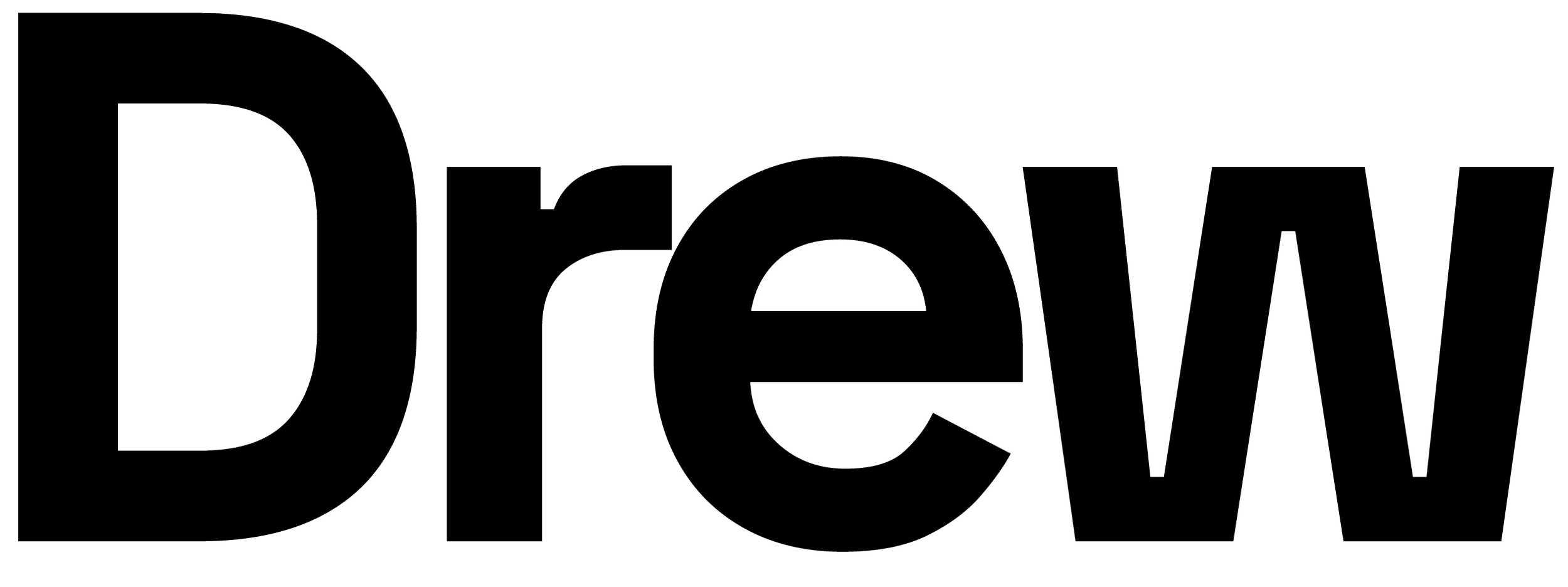 The word 'Dew' in large outlined letters on a black background.