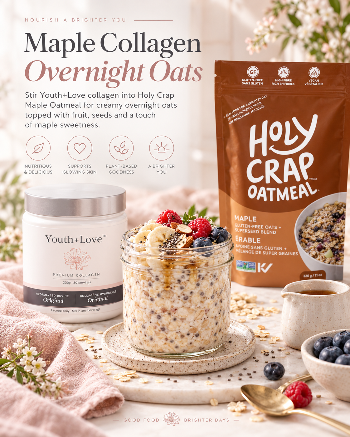 Maple Collagen Overnight Oats