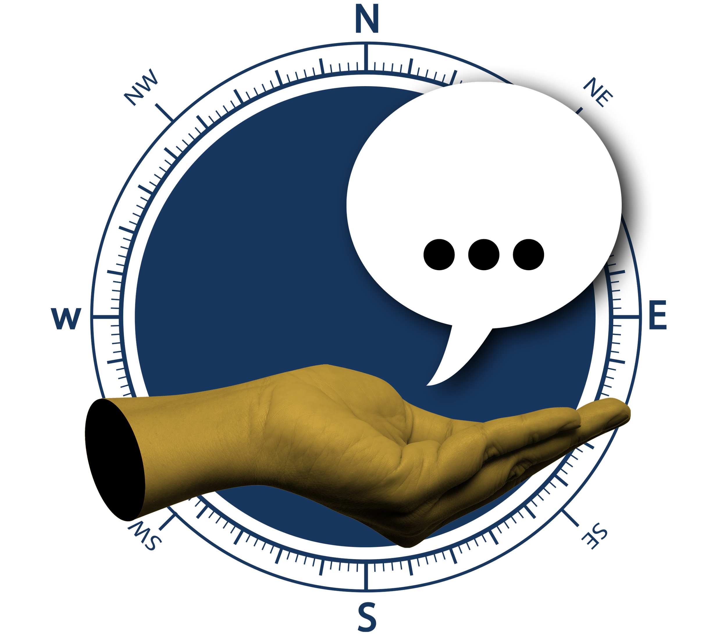 A hand holding a speech bubble depiction language.